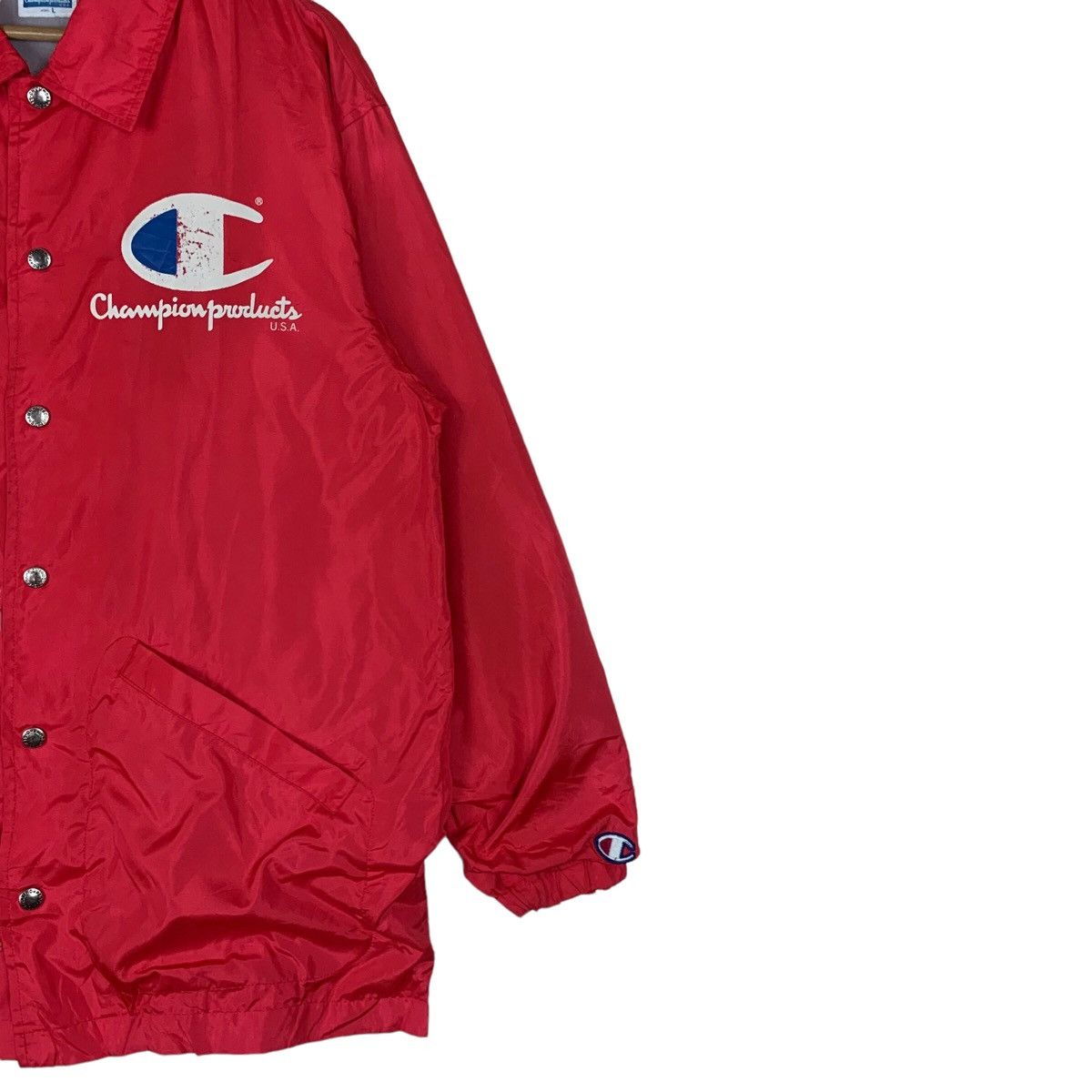 Champion Vintage CHAMPION RARE RED 80s Nylon Casual Worker Jacket Men Size US L / EU 52-54 / 3 - 5 Thumbnail