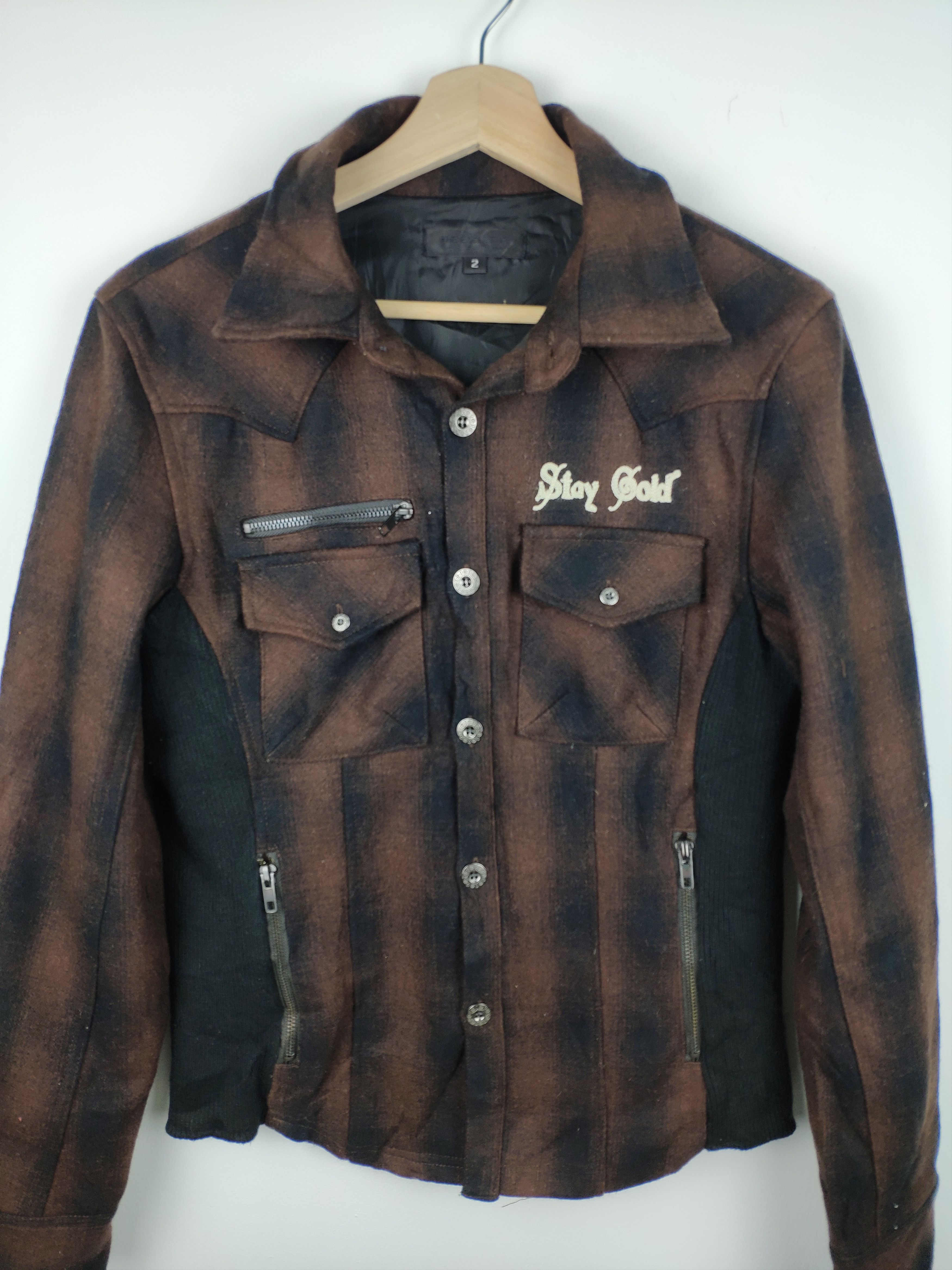 Flannel × Japanese Brand × Vintage Steal 💥 Vintage Wool Flannel Jacket Checkered Travis Style Size US S / EU 44-46 / 1 - 4 Thumbnail