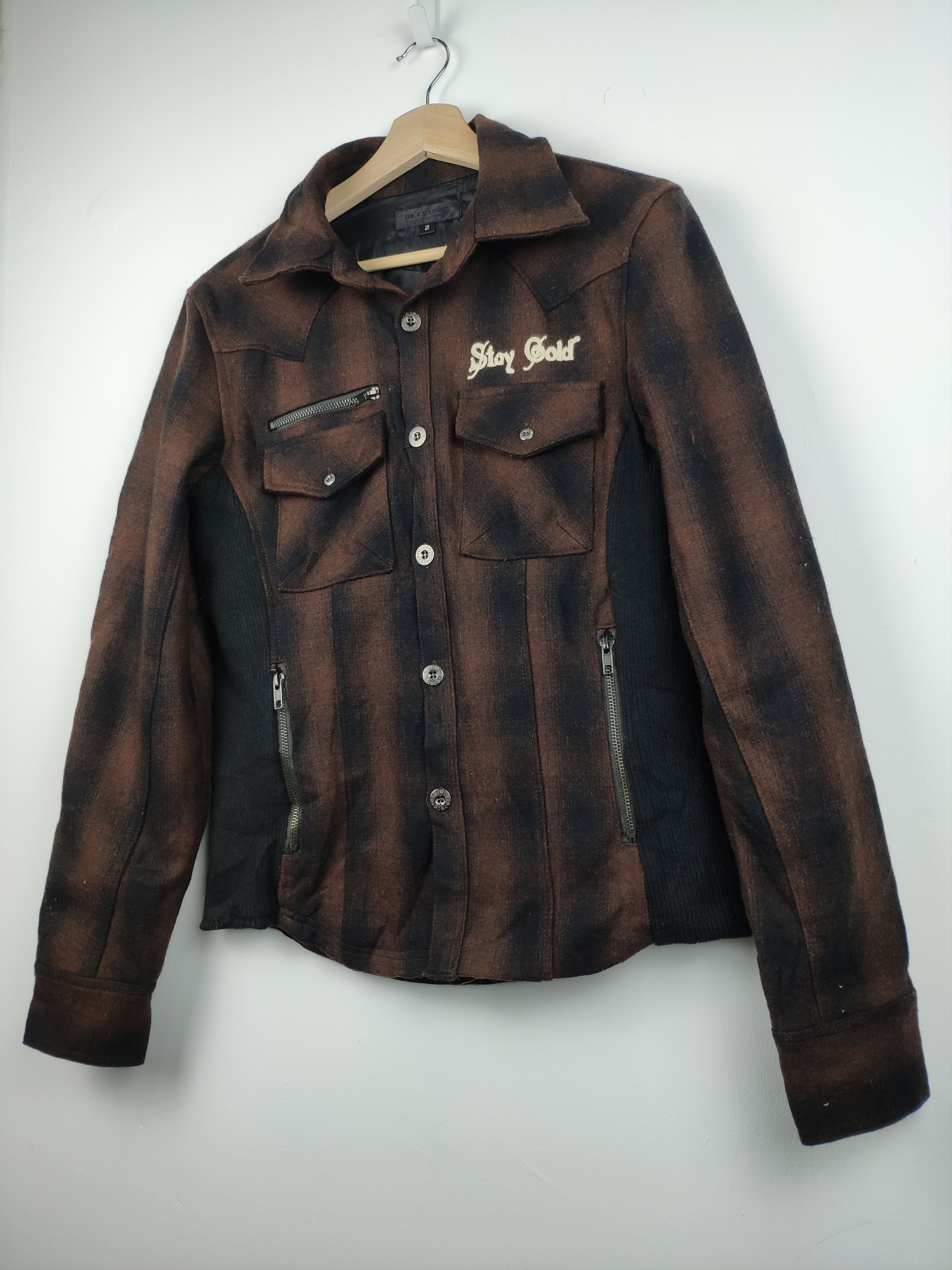 Flannel × Japanese Brand × Vintage Steal 💥 Vintage Wool Flannel Jacket Checkered Travis Style Size US S / EU 44-46 / 1 - 2 Thumbnail