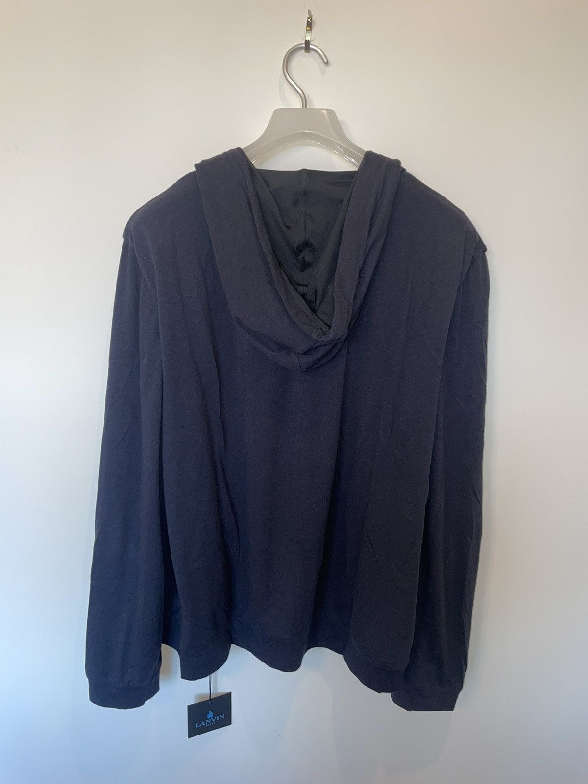 Lanvin Navy Hoodie Circa 2011 (Brand New W Tag) lined in 100% Silk Size US XL / EU 56 / 4 - 5 Thumbnail