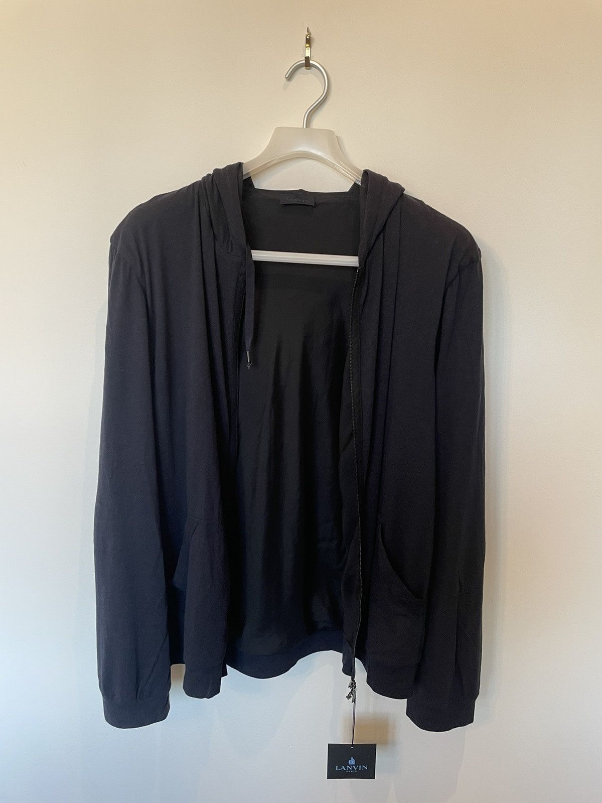 Lanvin Navy Hoodie Circa 2011 (Brand New W Tag) lined in 100% Silk Size US XL / EU 56 / 4 - 3 Thumbnail