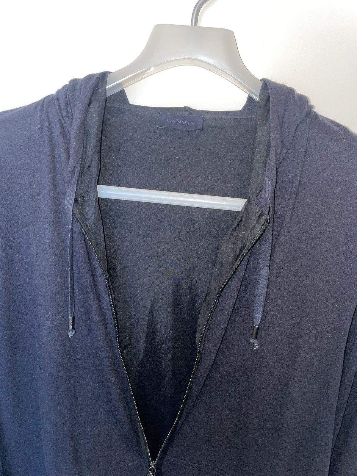 Lanvin Navy Hoodie Circa 2011 (Brand New W Tag) lined in 100% Silk Size US XL / EU 56 / 4 - 6 Thumbnail