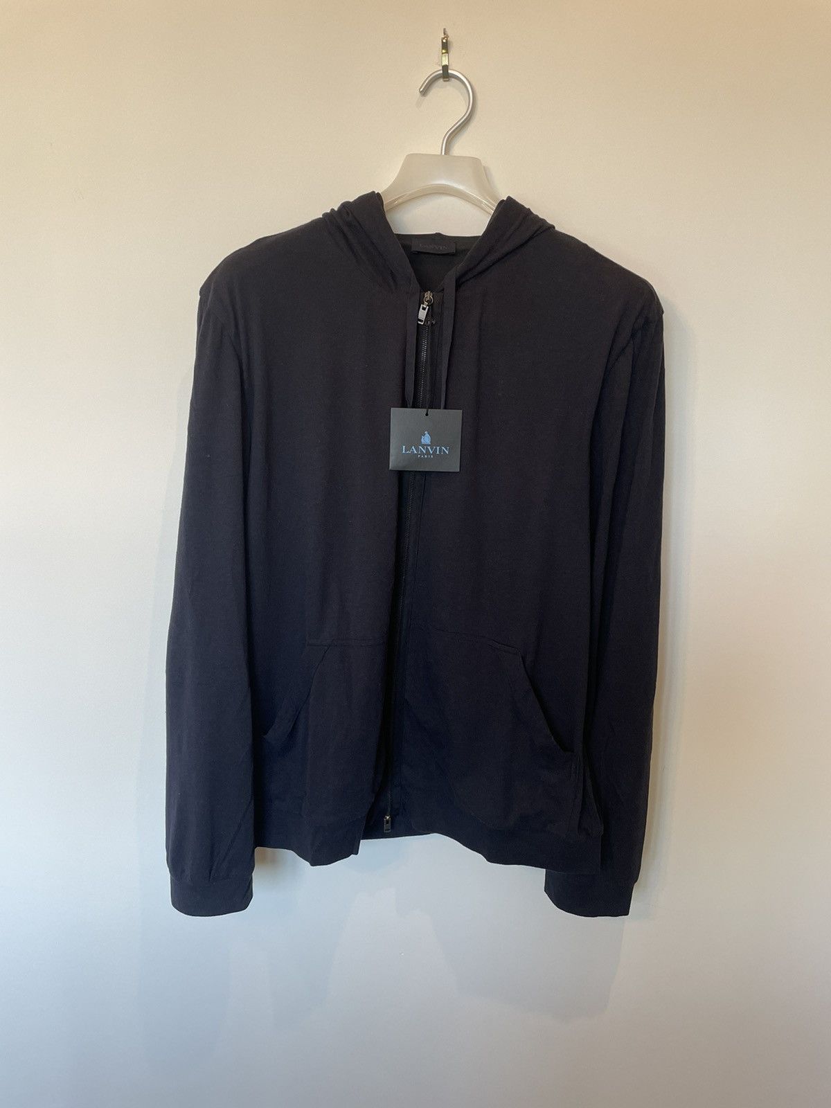 Lanvin Navy Hoodie Circa 2011 (Brand New W Tag) lined in 100% Silk Size US XL / EU 56 / 4 - 2 Thumbnail