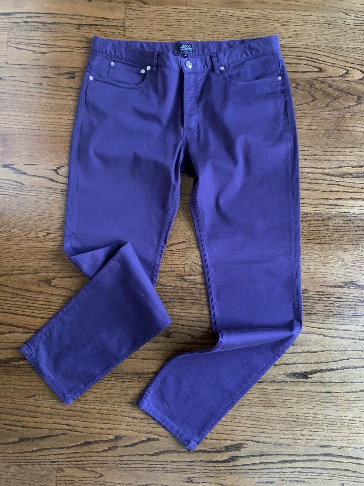 A.P.C. A.P.C Petite Standard Purple Cotton/Denim Pant 36 Size US 36 / EU 52 - 1 Thumbnail