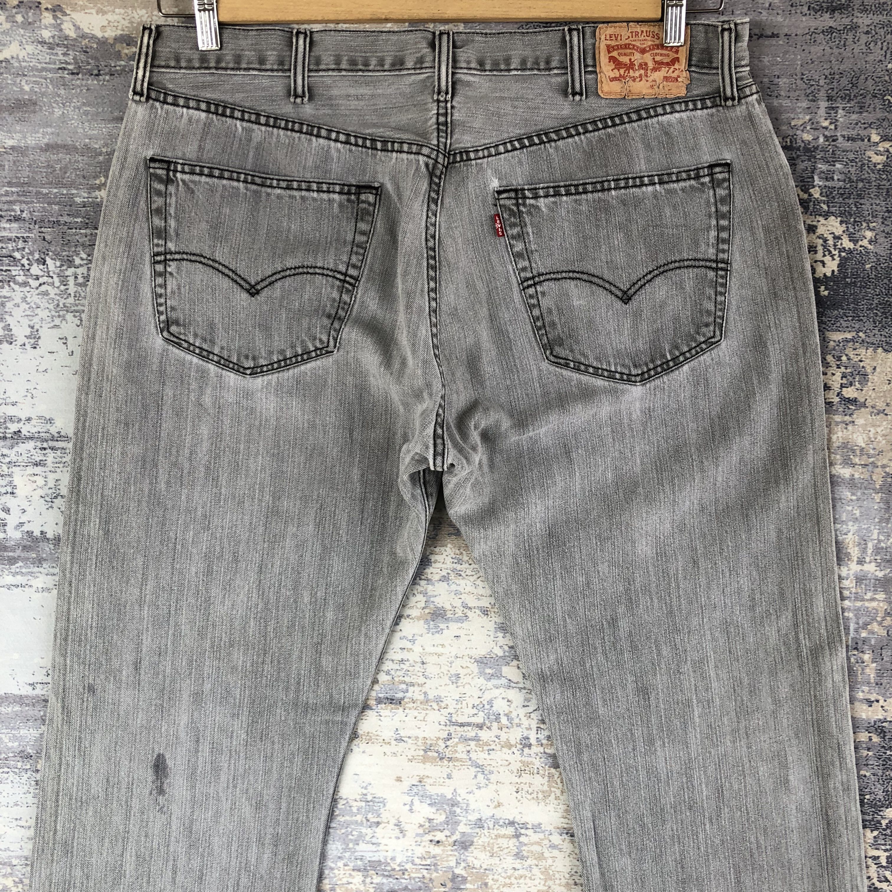 Jean Vintage Levis 501 Jeans Faded Black Levi's Ash Grey Denim Size US 38 / EU 54 - 4 Thumbnail