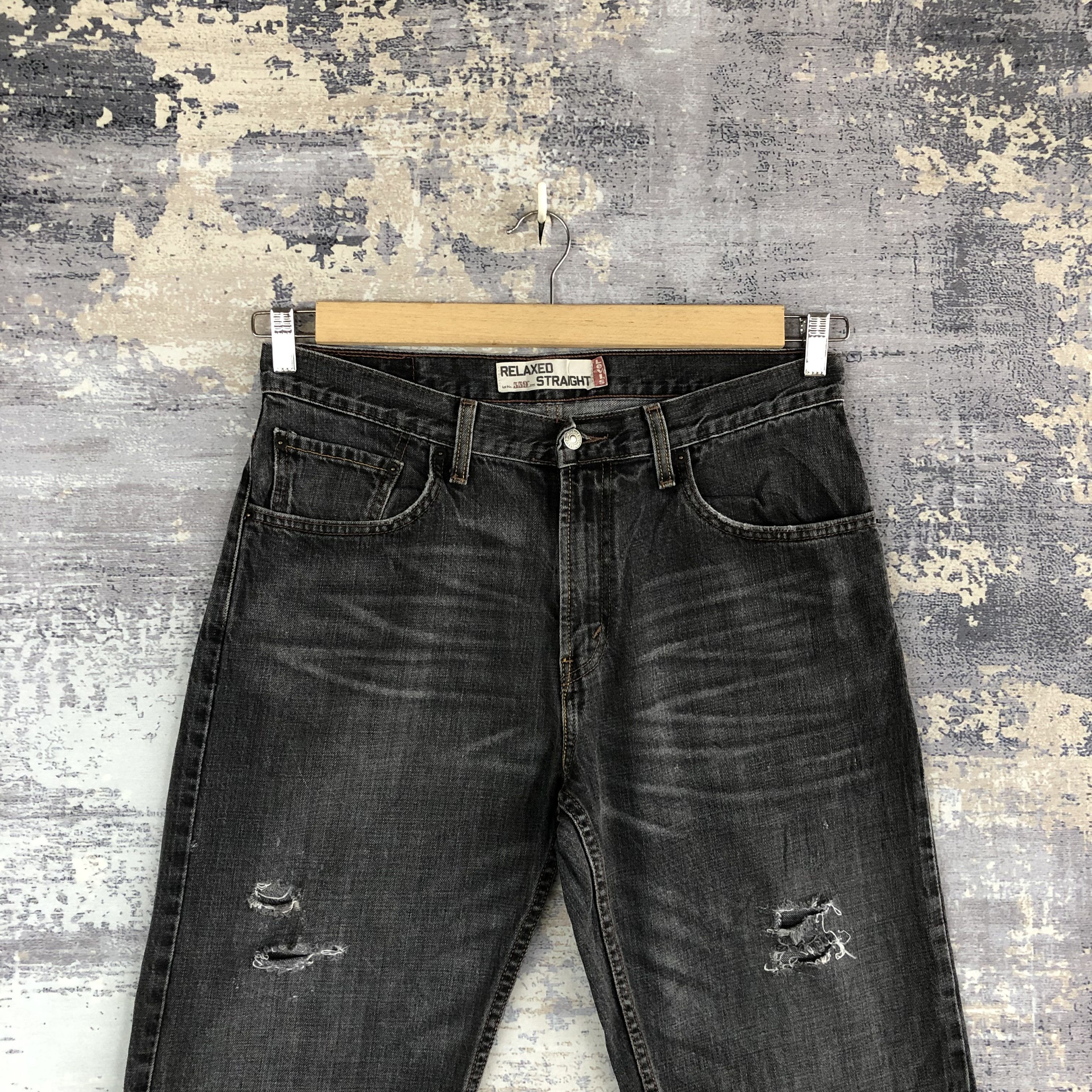 Levi's Vintage Levis Super Black Jeans Levi's 559 Distressed Denim Size US 32 / EU 48 - 3 Thumbnail