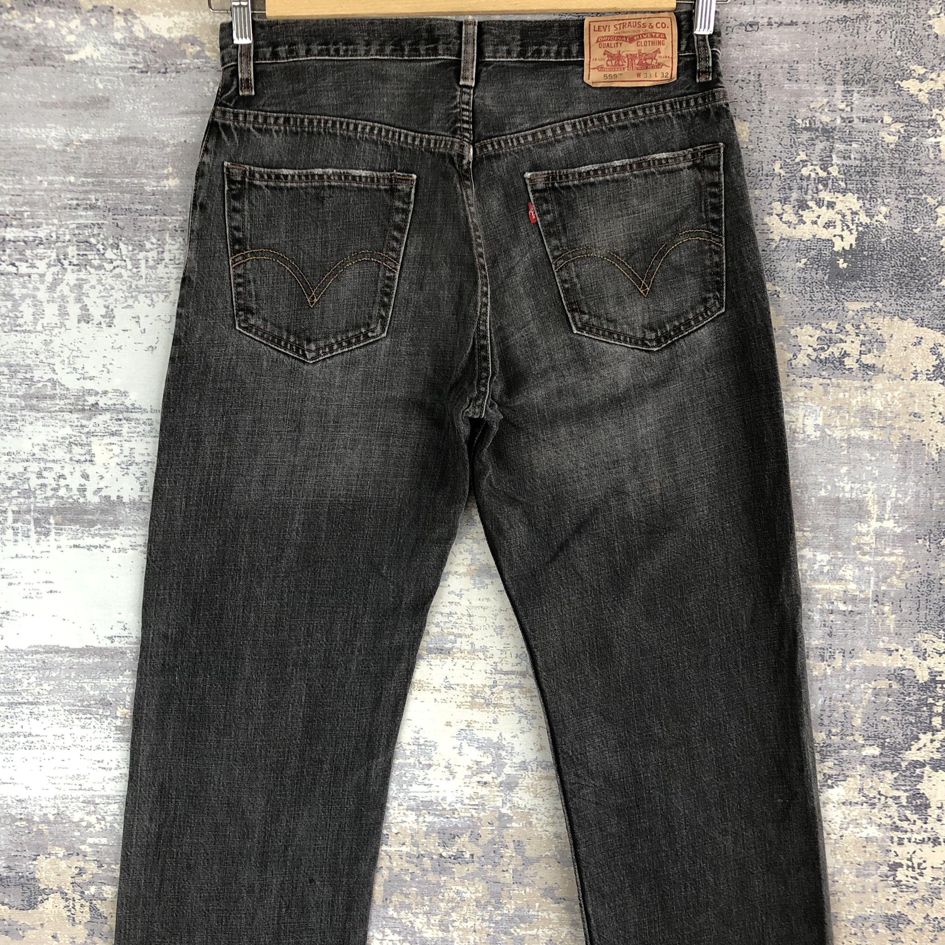 Levi's Vintage Levis Super Black Jeans Levi's 559 Distressed Denim Size US 32 / EU 48 - 6 Thumbnail