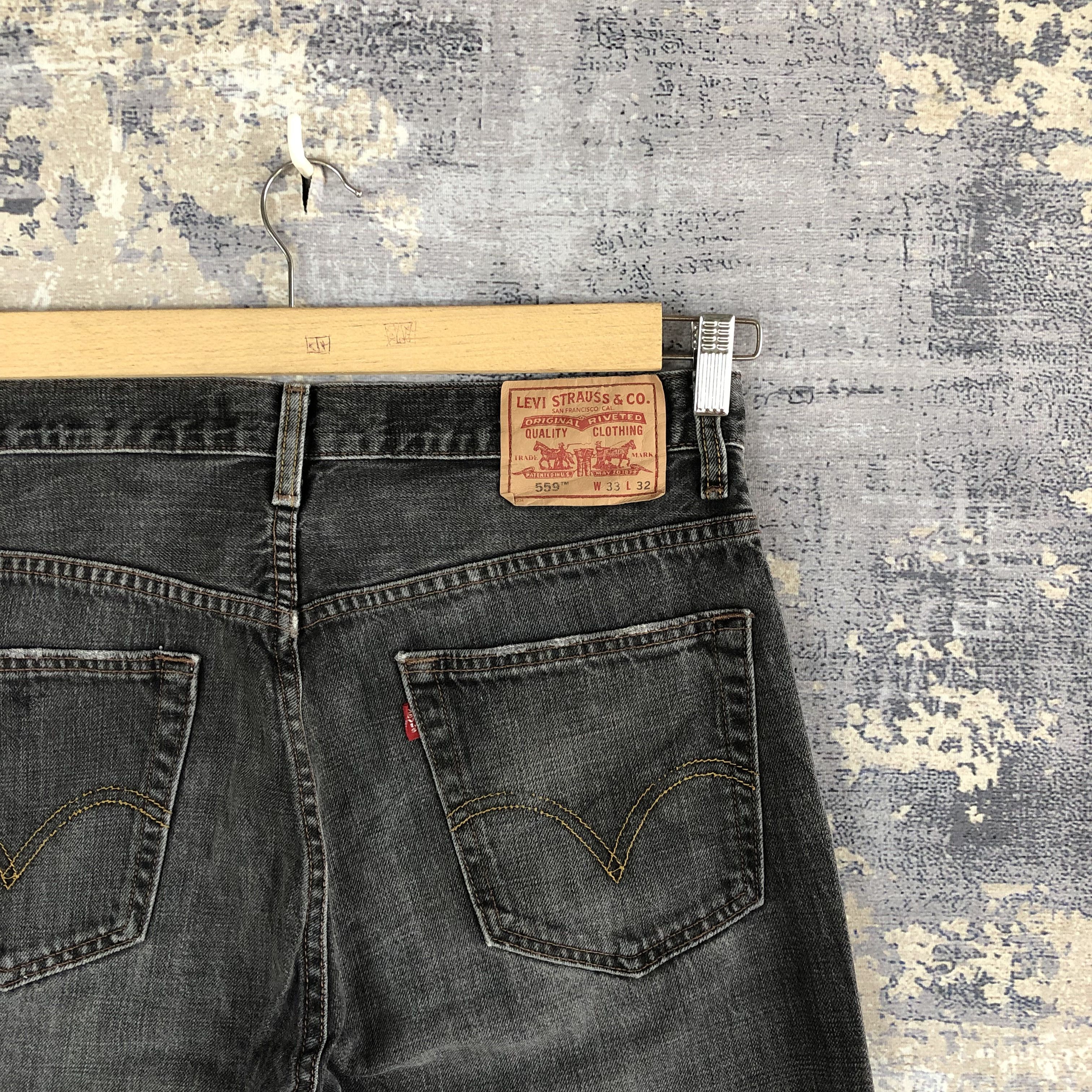 Levi's Vintage Levis Super Black Jeans Levi's 559 Distressed Denim Size US 32 / EU 48 - 7 Thumbnail