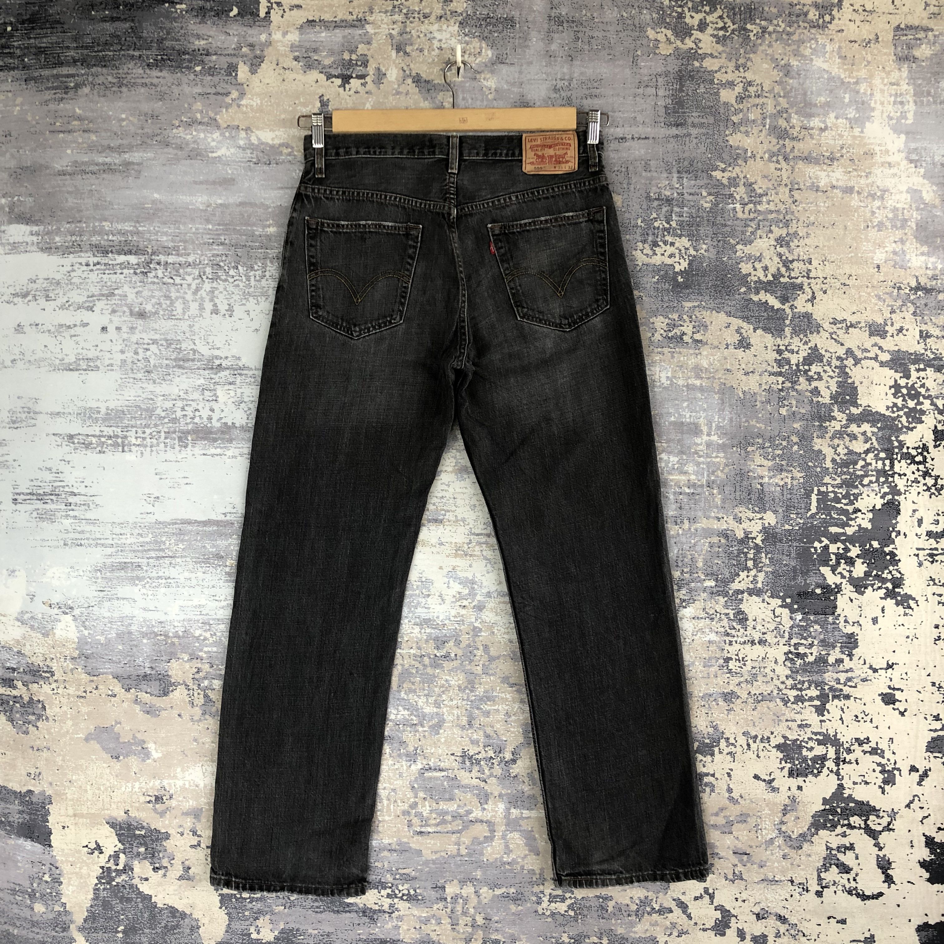 Levi's Vintage Levis Super Black Jeans Levi's 559 Distressed Denim Size US 32 / EU 48 - 2 Thumbnail
