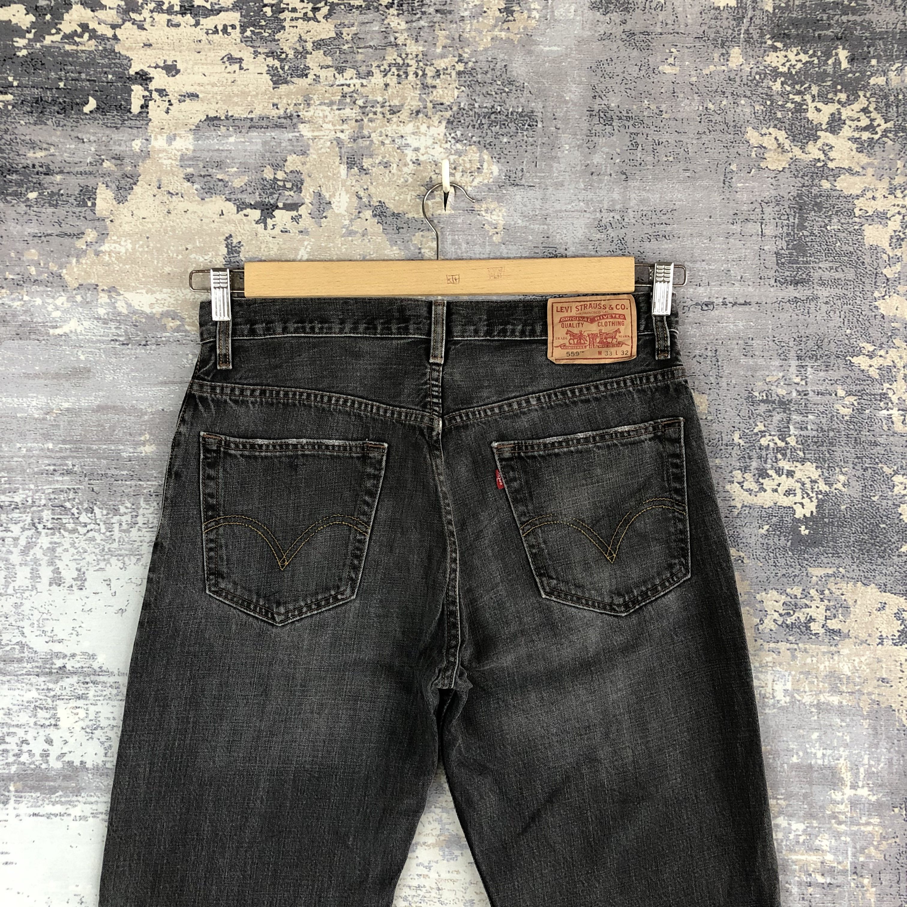 Levi's Vintage Levis Super Black Jeans Levi's 559 Distressed Denim Size US 32 / EU 48 - 4 Thumbnail