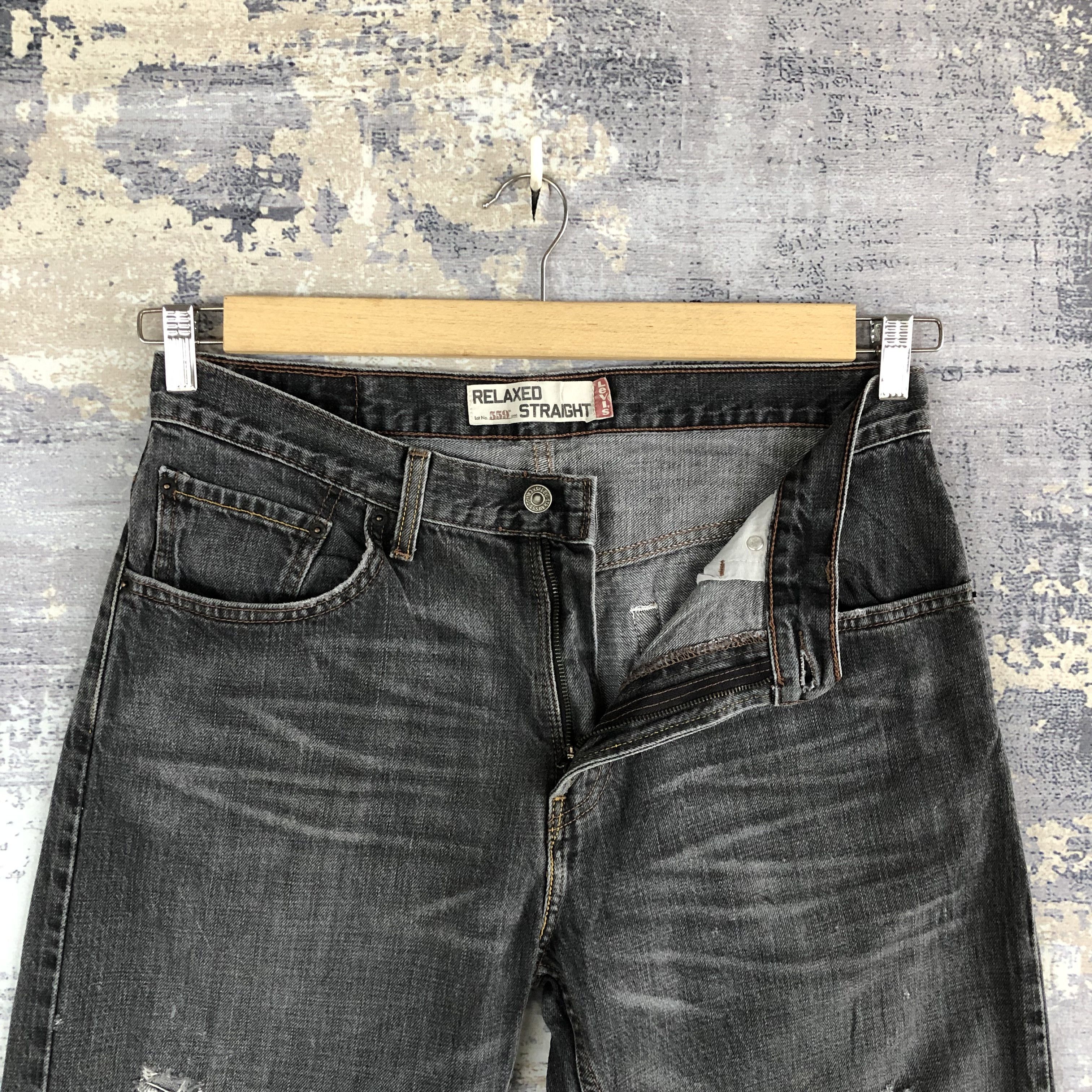 Levi's Vintage Levis Super Black Jeans Levi's 559 Distressed Denim Size US 32 / EU 48 - 8 Thumbnail