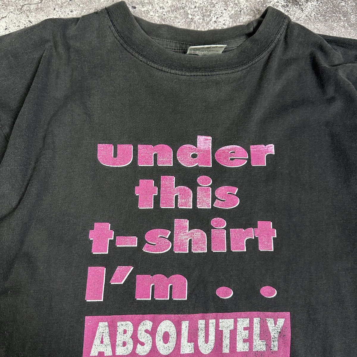 Vintage Vintage 90s Washed Under this Tshirt I’m naked Humor Y2K tee Size US L / EU 52-54 / 3 - 6 Thumbnail