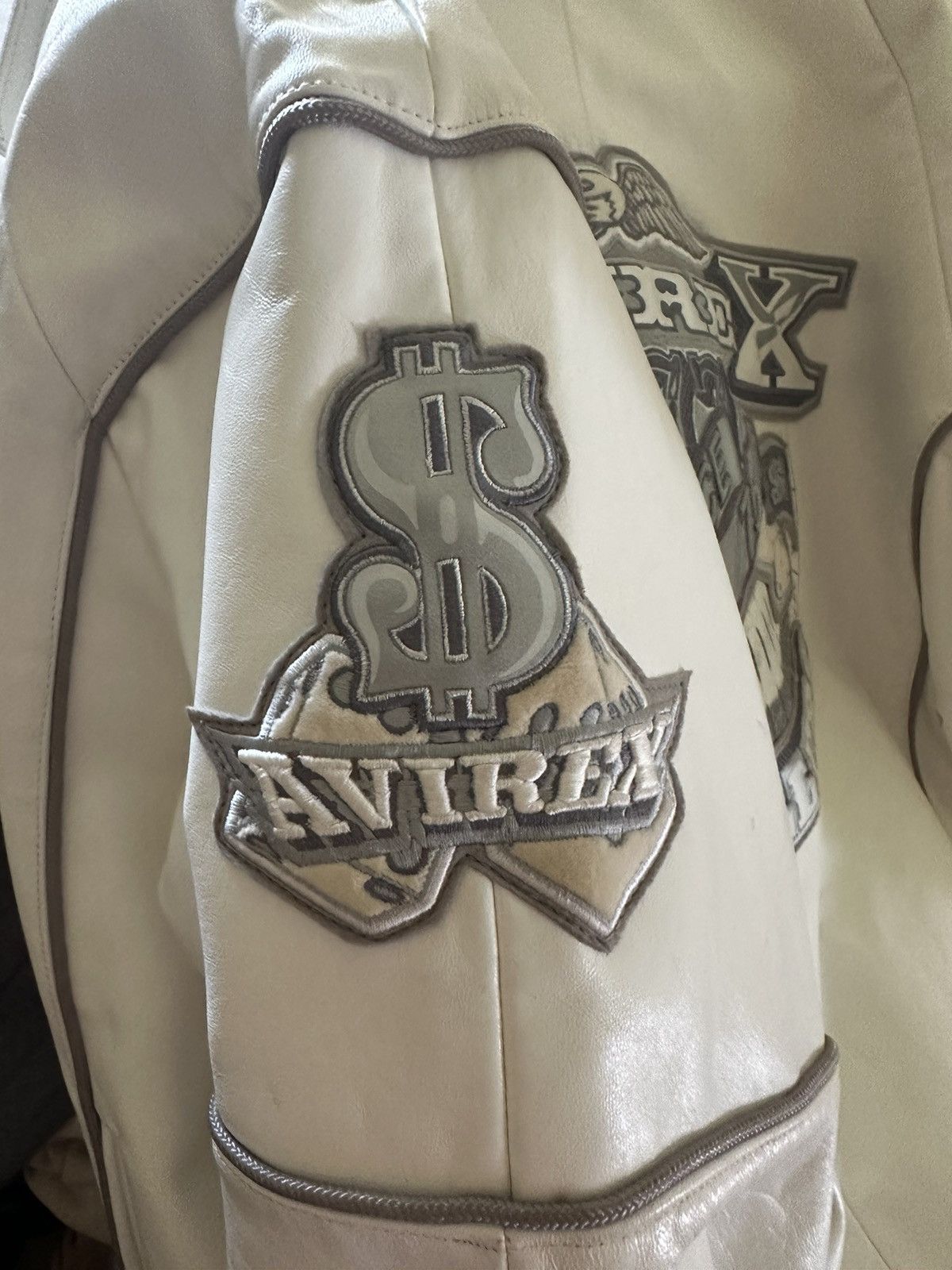 Avirex high rollers leather on sale jacket