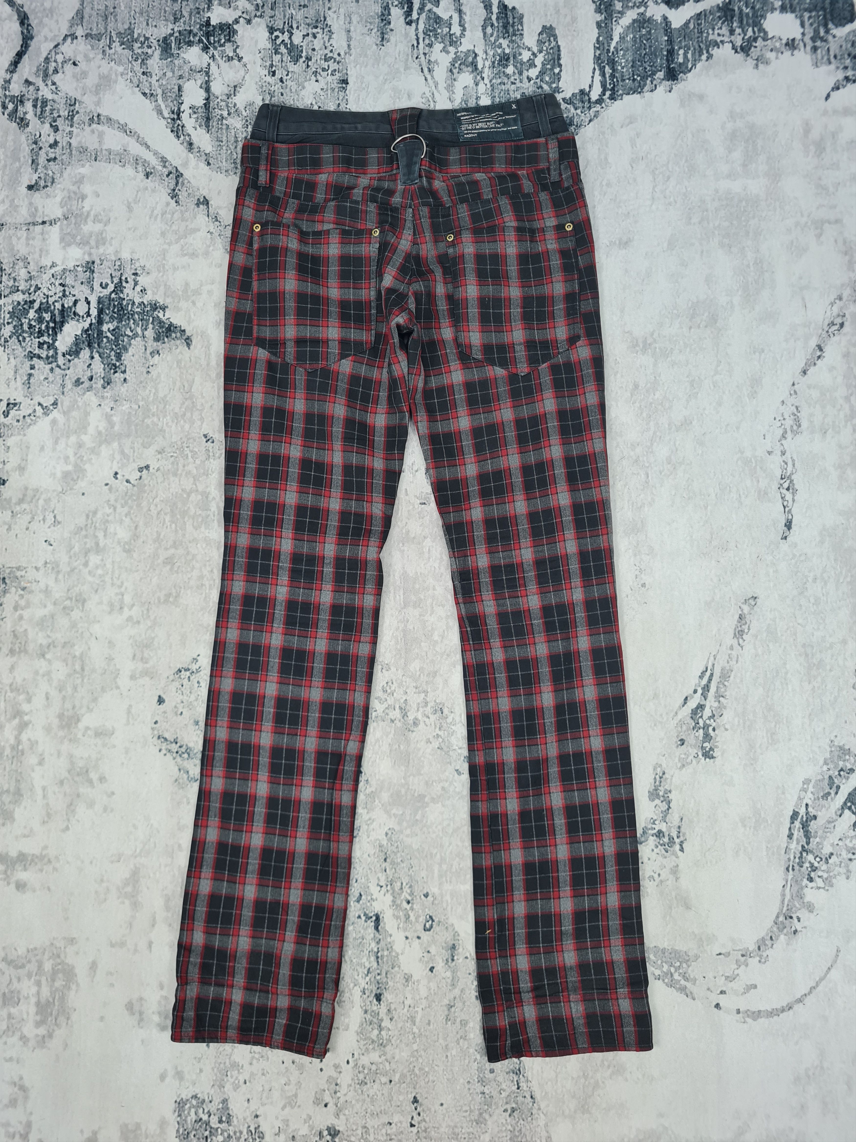 RAGOUT Double Waist Tartan Bondage Punk 30x34 Pants JB0077