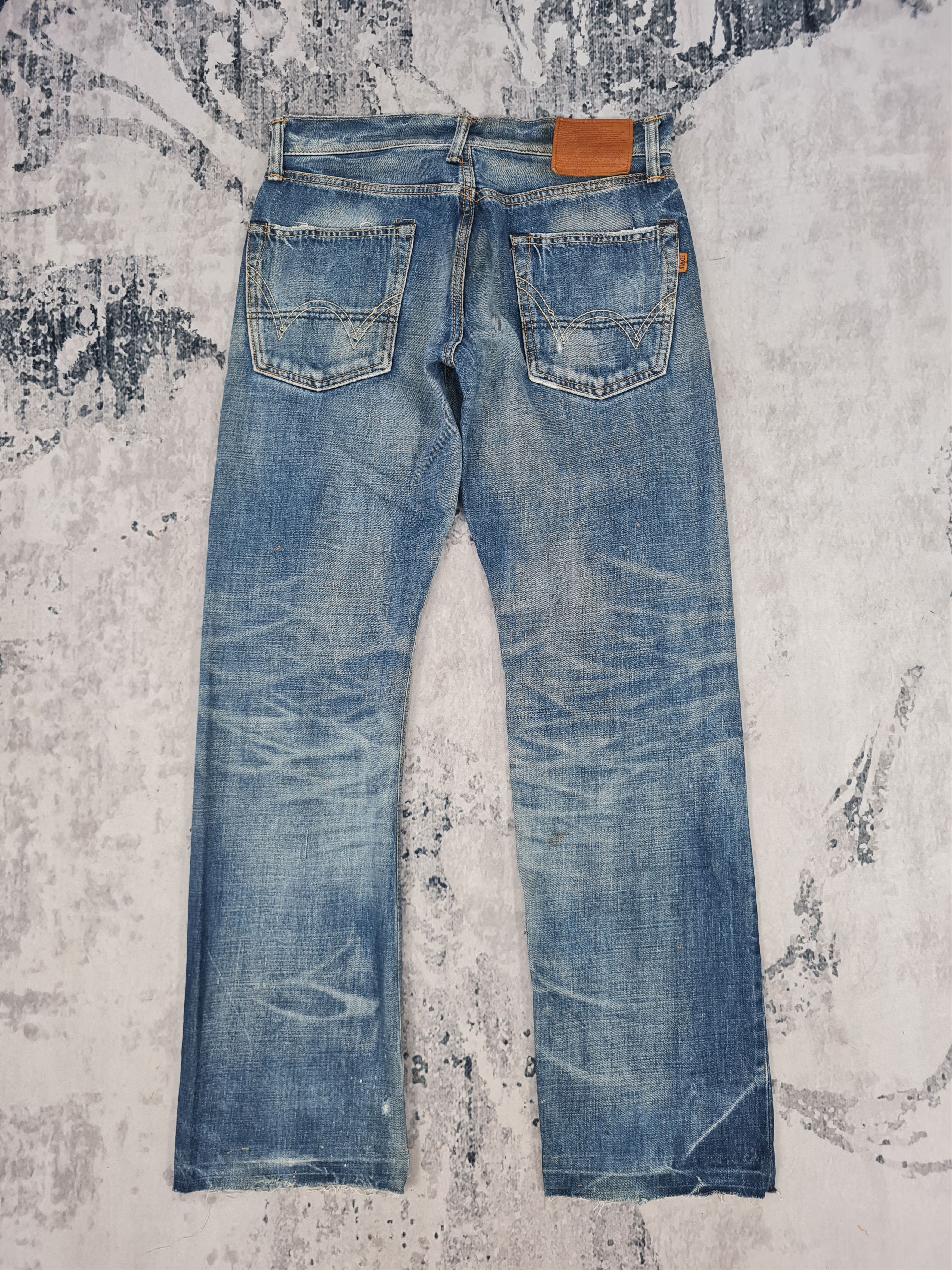image of Distressed Denim x Edwin VTG Edwin 505 Selvedge Redline Faded 31X32 Jeans Jb0095 in Blue, Men's
