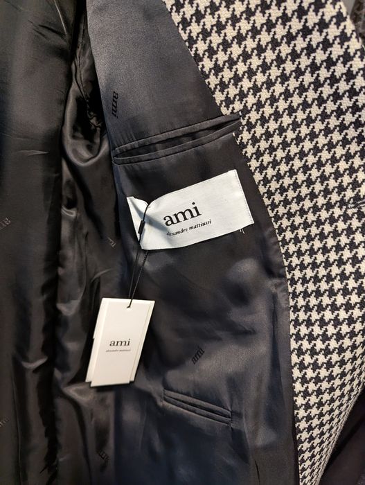 AMI AMI Paris Houndstooth Long Coat Size 54 | Grailed