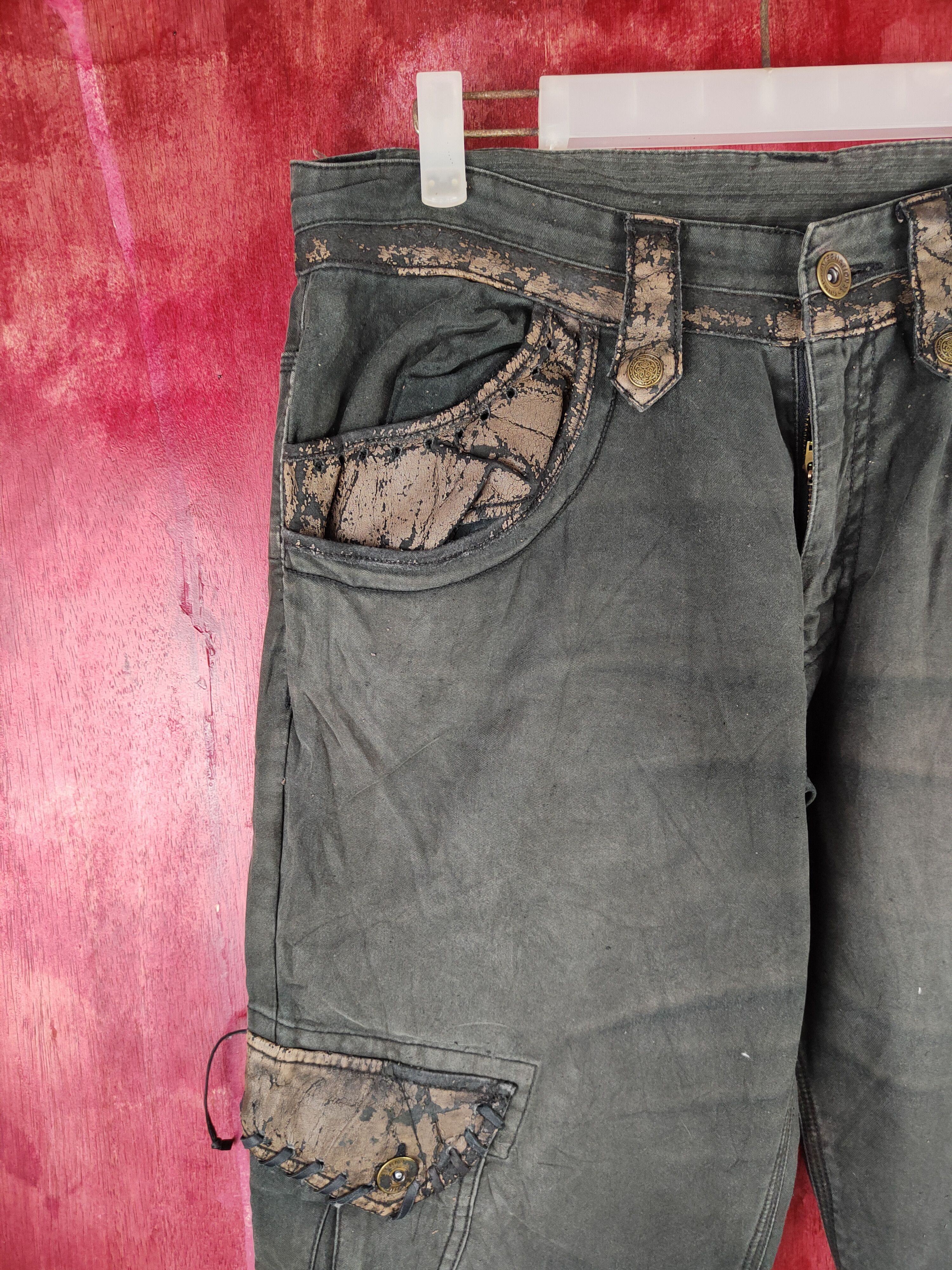 Japanese Brand DL Gumu japan Faded Multipocket Tactical Cargo Pants #S821DL Size US 34 / EU 50 - 4 Thumbnail