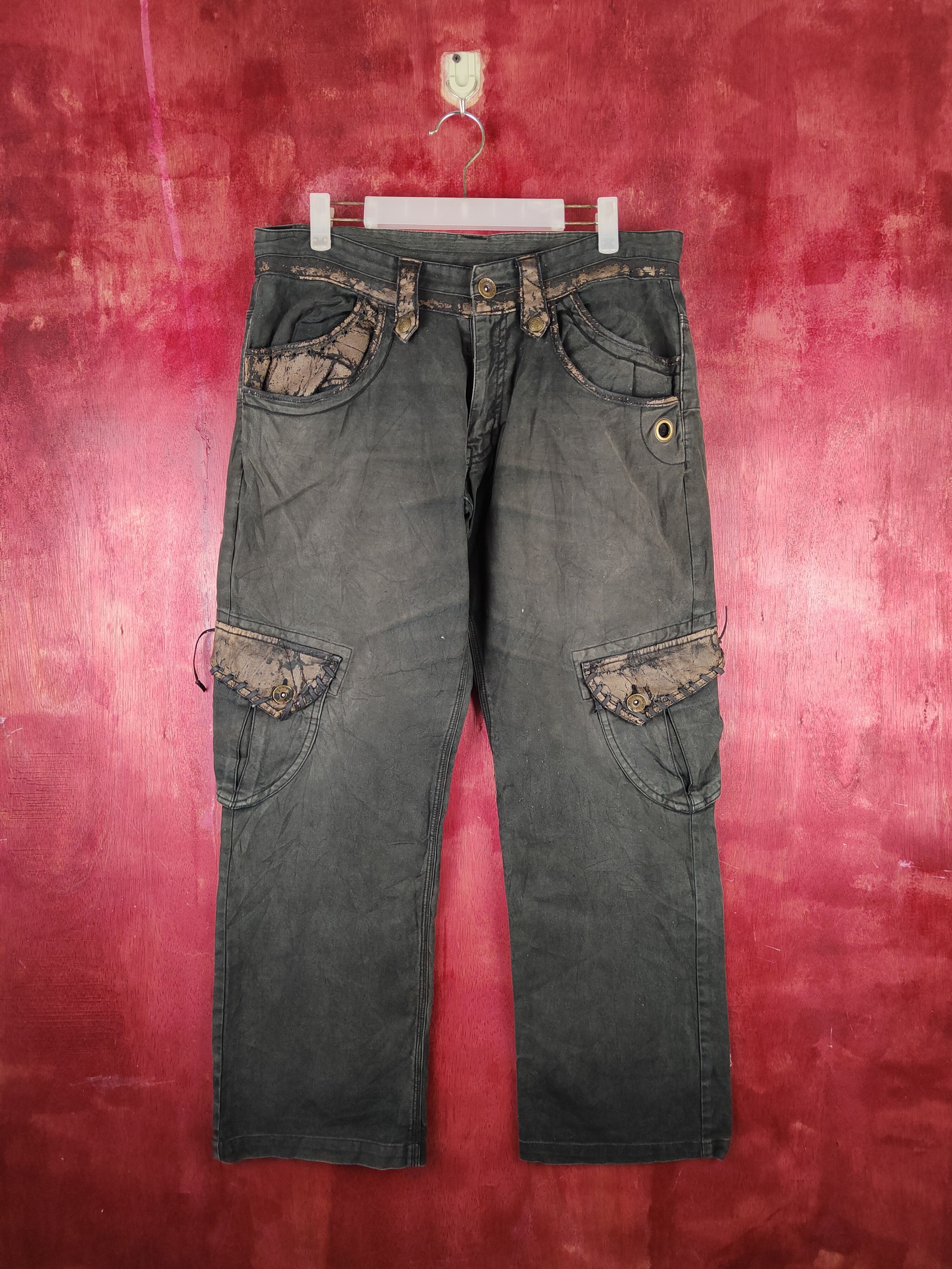 Japanese Brand DL Gumu japan Faded Multipocket Tactical Cargo Pants #S821DL Size US 34 / EU 50 - 1 Thumbnail