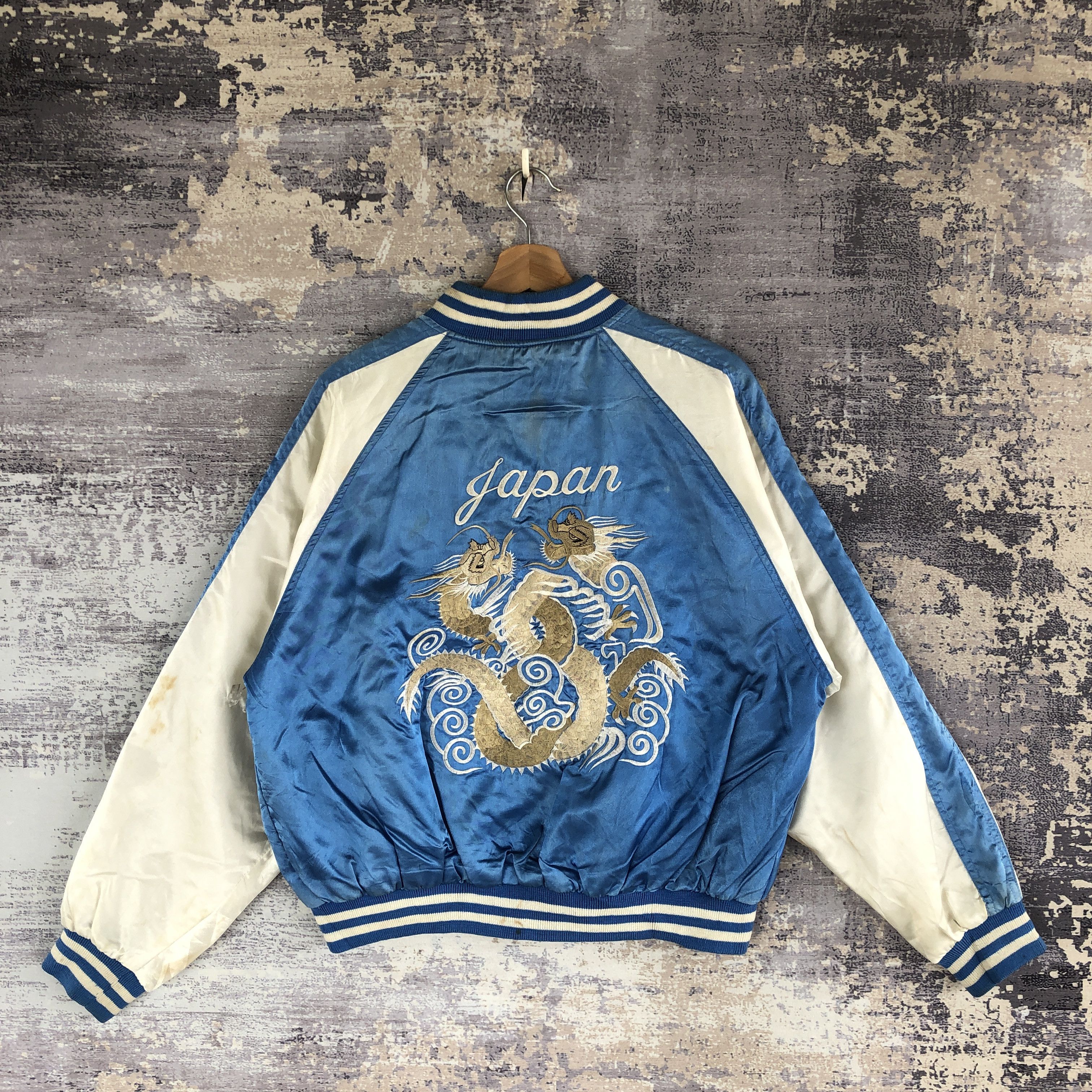 Japanese Brand × Vintage Sukajan Baseball Jacket Japanese Dragon Souvenir Jacket Size US L / EU 52-54 / 3 - 1 Thumbnail