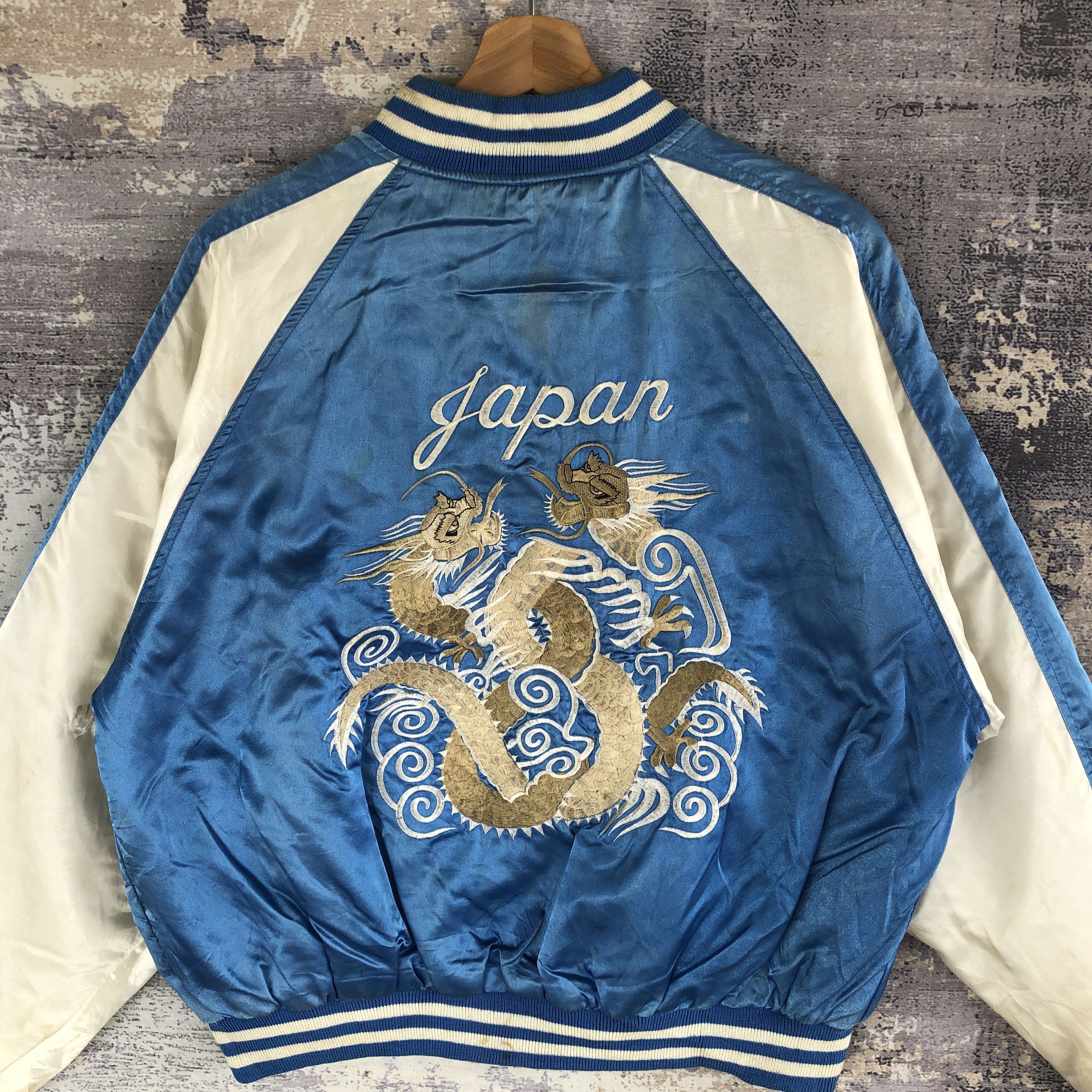 Japanese Brand × Vintage Sukajan Baseball Jacket Japanese Dragon Souvenir Jacket Size US L / EU 52-54 / 3 - 3 Thumbnail