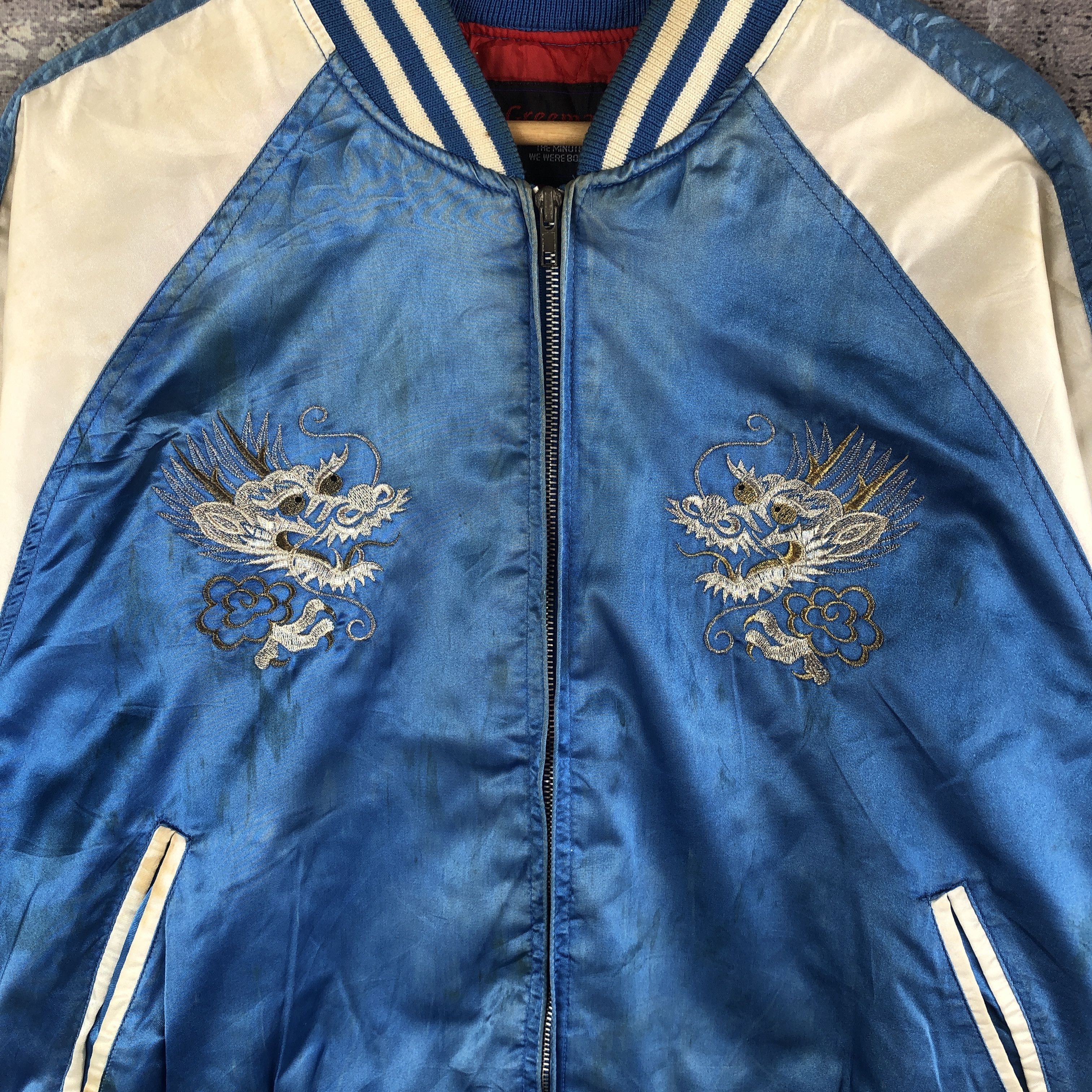 Japanese Brand × Vintage Sukajan Baseball Jacket Japanese Dragon Souvenir Jacket Size US L / EU 52-54 / 3 - 7 Thumbnail