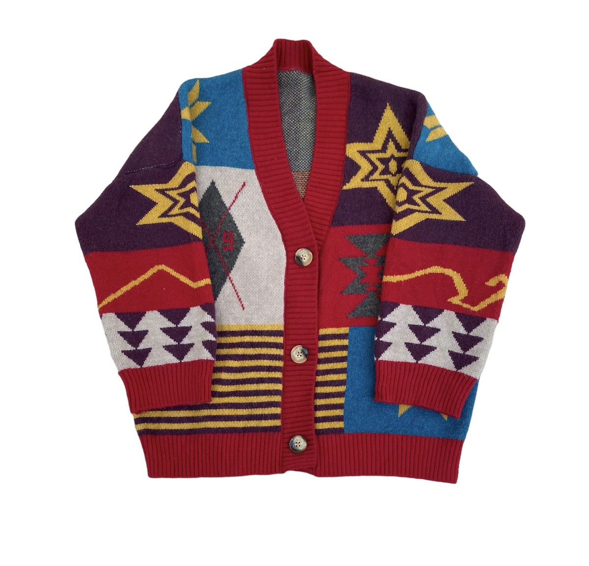 Navajo Aztec 69 Wool Mohair Cardigan