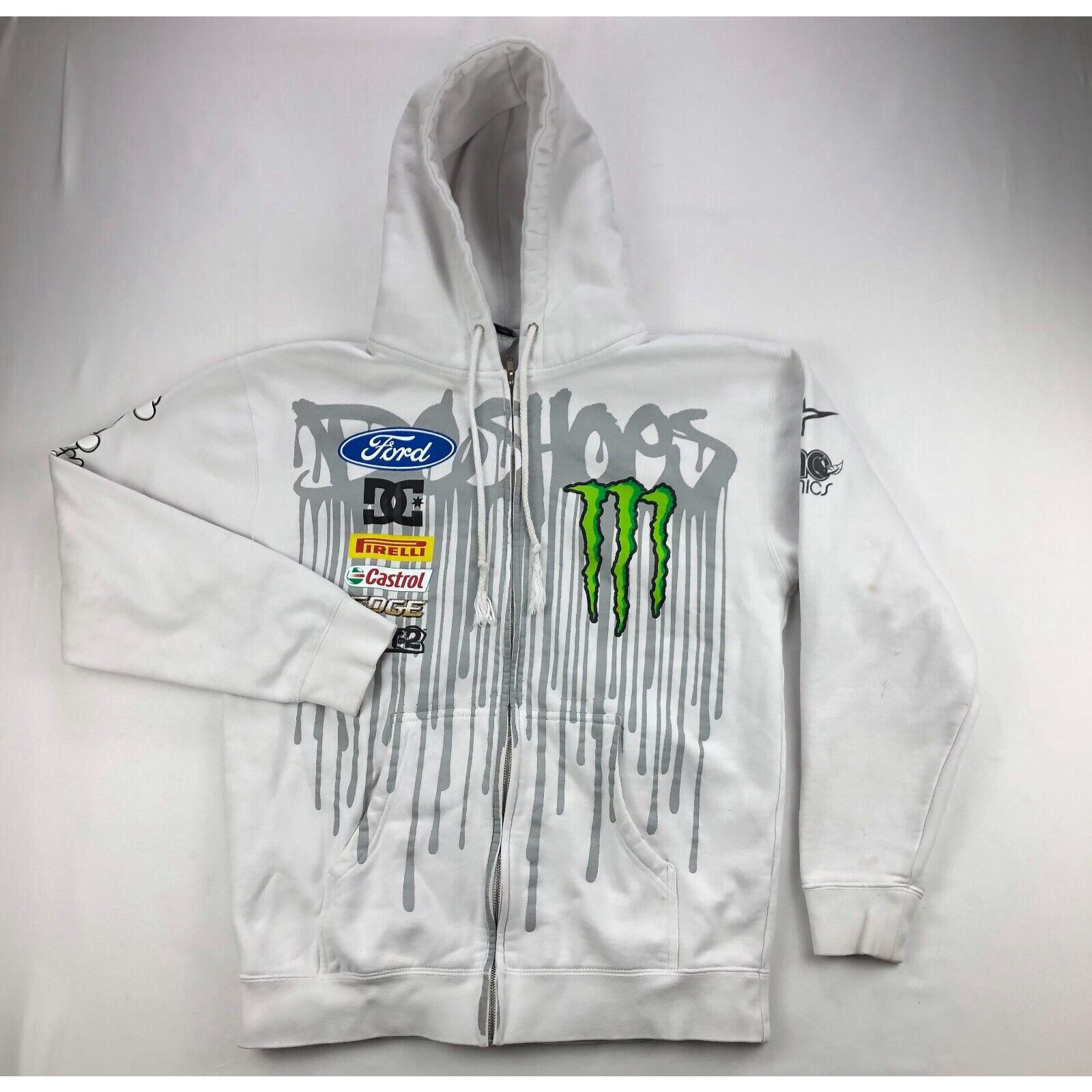 Vintage DC Shoes Ken Block #43 Monster Energy Ford Mens Medium Full Zip Hoodie  Jacket | Grailed