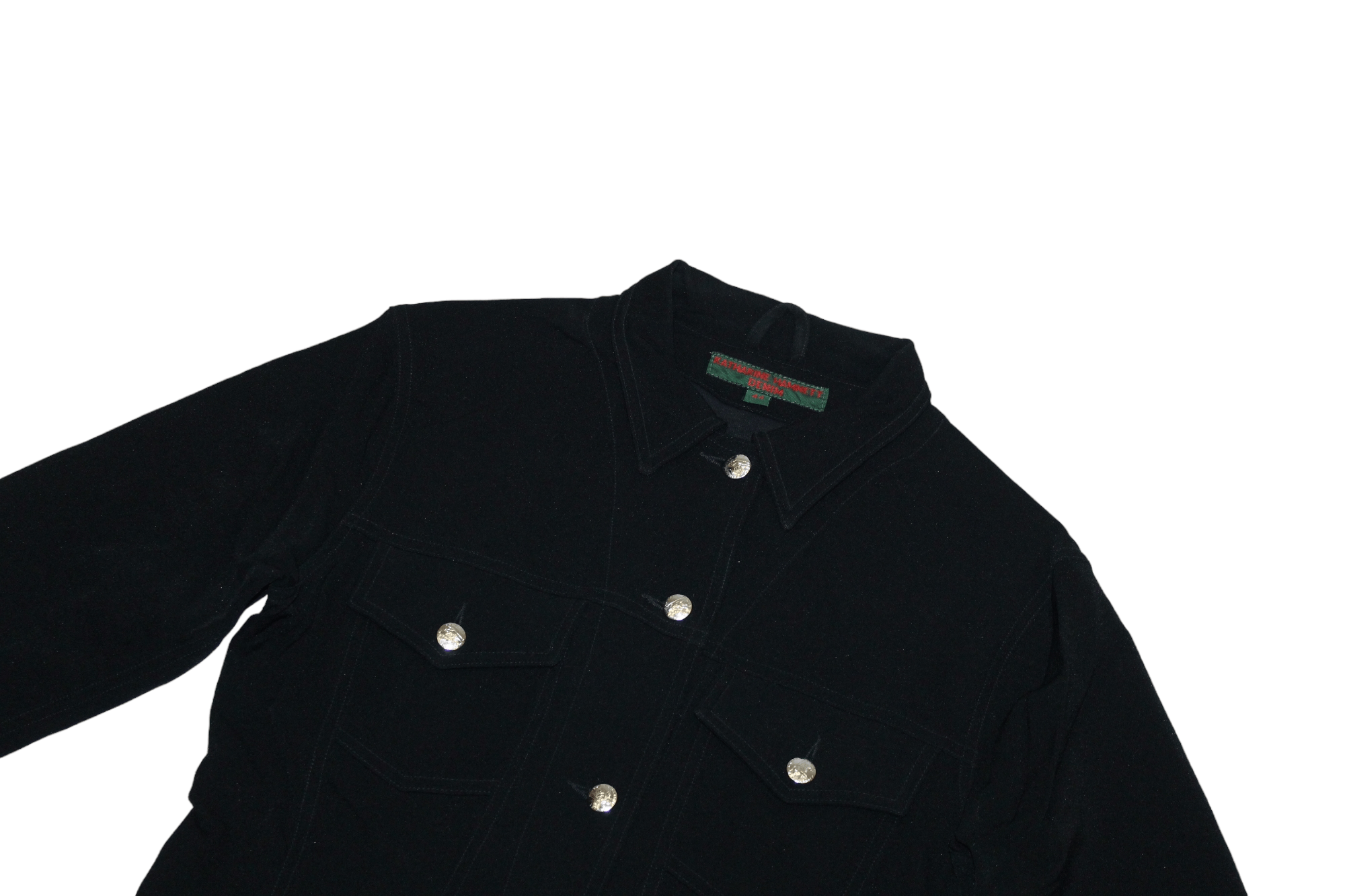 Japanese Brand Katharine Hamnett Denim Black Stretch Nylon Blend Biker Jckt Size M / US 6-8 / IT 42-44 - 4 Thumbnail