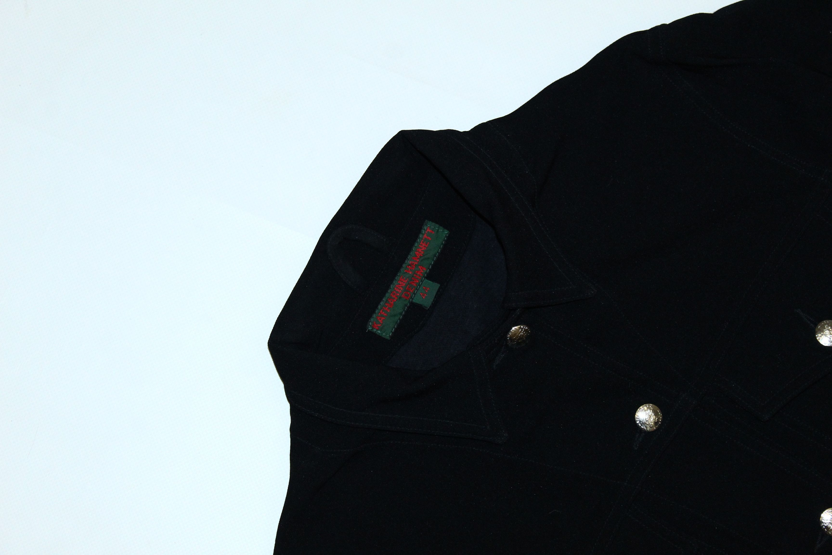 Japanese Brand Katharine Hamnett Denim Black Stretch Nylon Blend Biker Jckt Size M / US 6-8 / IT 42-44 - 5 Thumbnail