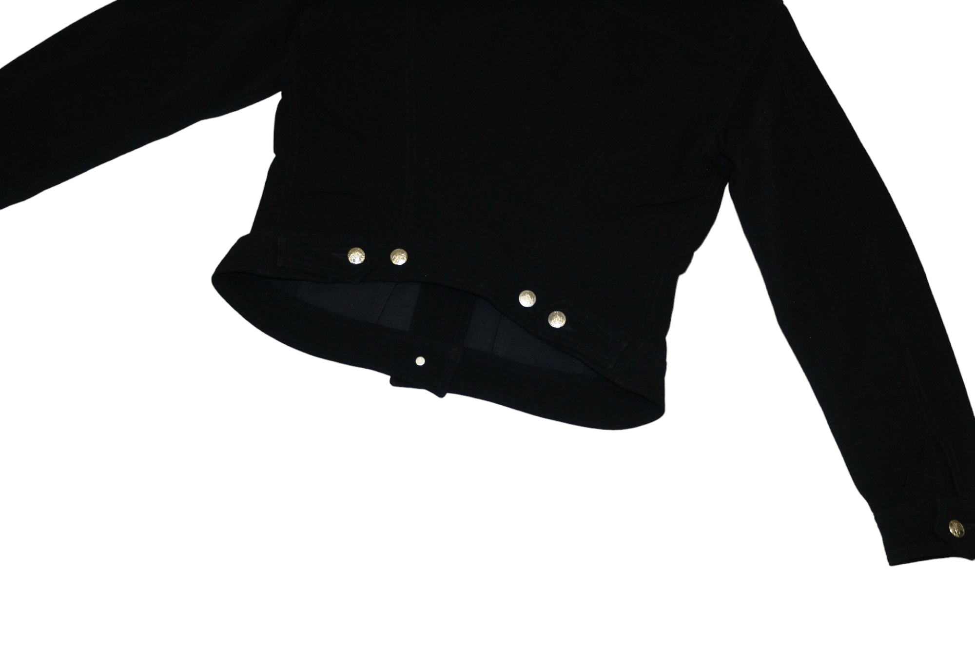 Japanese Brand Katharine Hamnett Denim Black Stretch Nylon Blend Biker Jckt Size M / US 6-8 / IT 42-44 - 8 Thumbnail