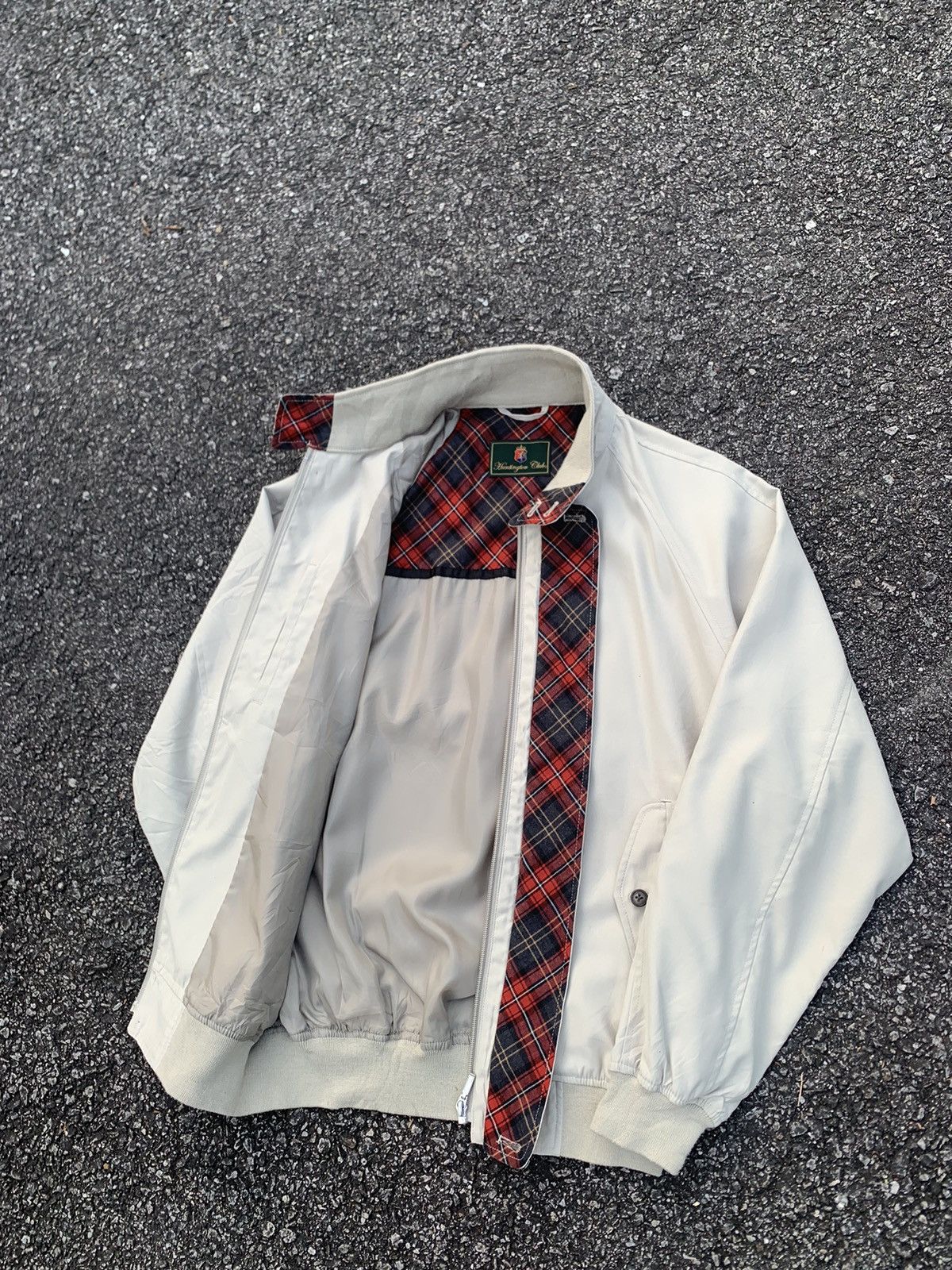 Vintage HUNTINGTON CLUB CREAM BOMBER JACKET Size US M / EU 48-50 / 2 - 3 Thumbnail
