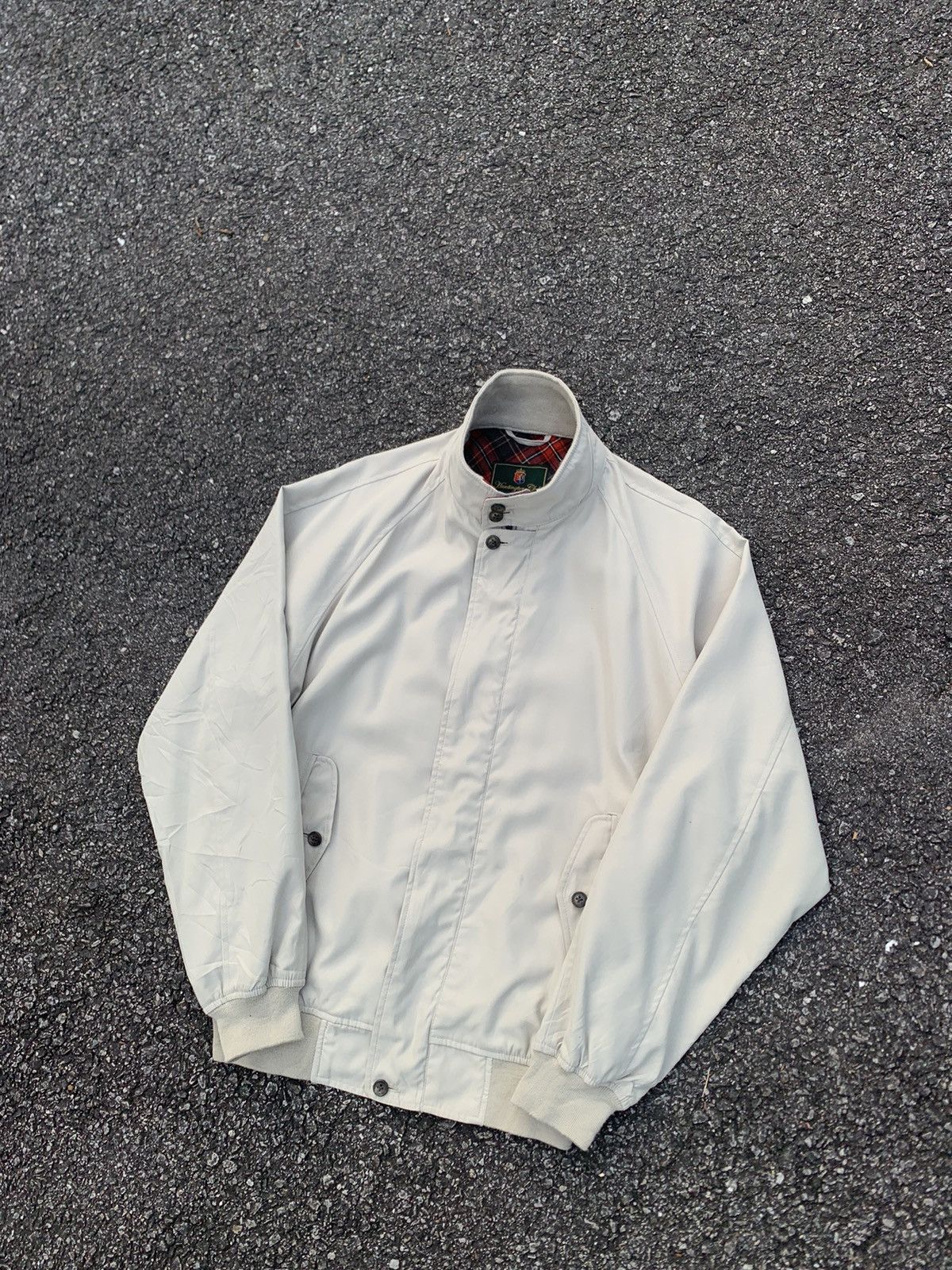 image of Huntington Club Cream Bomber Jacket in Creamy, Men's (Size Medium)