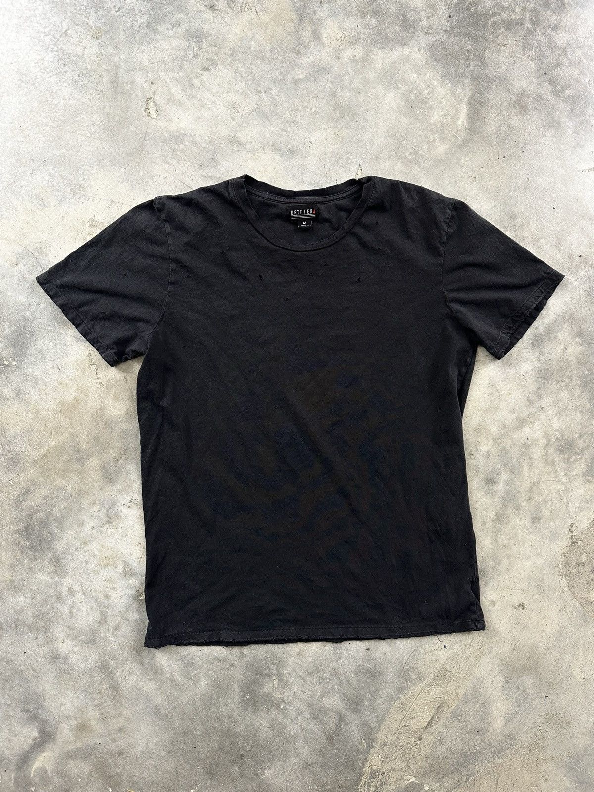 Drifter Black Distressed Short Sleeve Tee Sz. Medium