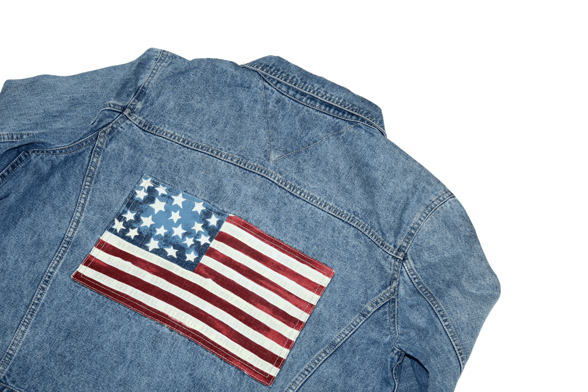 Tommy Hilfiger Tommy Hilfiger USA Flag Big Back Logo Stonewash Denim Jacket Size US M / EU 48-50 / 2 - 2 Thumbnail