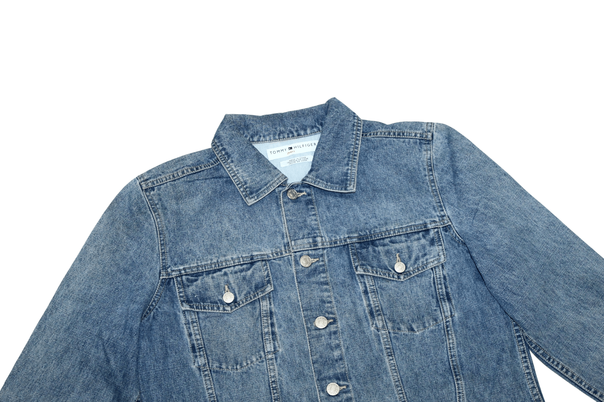 Tommy Hilfiger Tommy Hilfiger USA Flag Big Back Logo Stonewash Denim Jacket Size US M / EU 48-50 / 2 - 5 Thumbnail