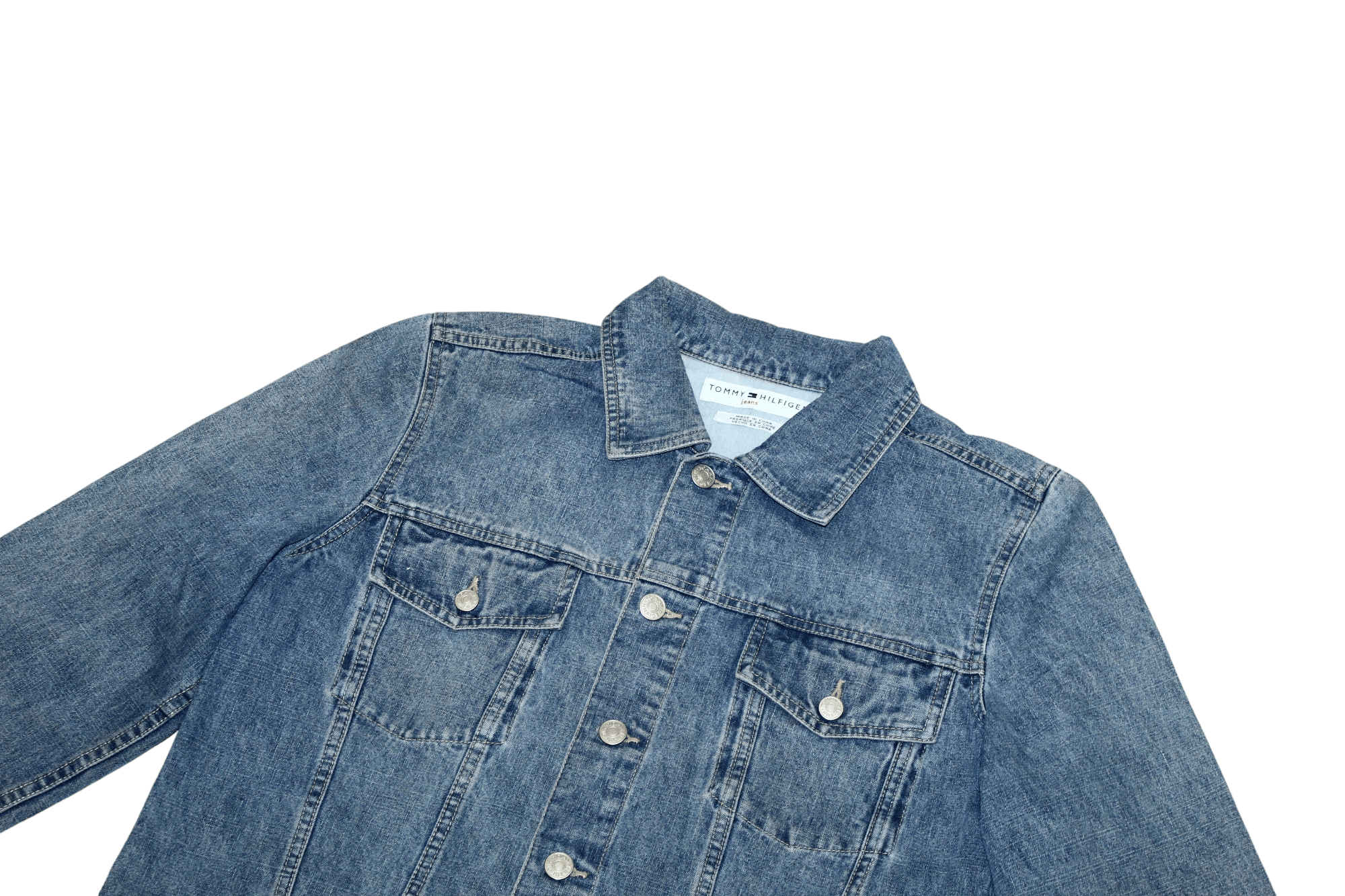 Tommy Hilfiger Tommy Hilfiger USA Flag Big Back Logo Stonewash Denim Jacket Size US M / EU 48-50 / 2 - 11 Thumbnail