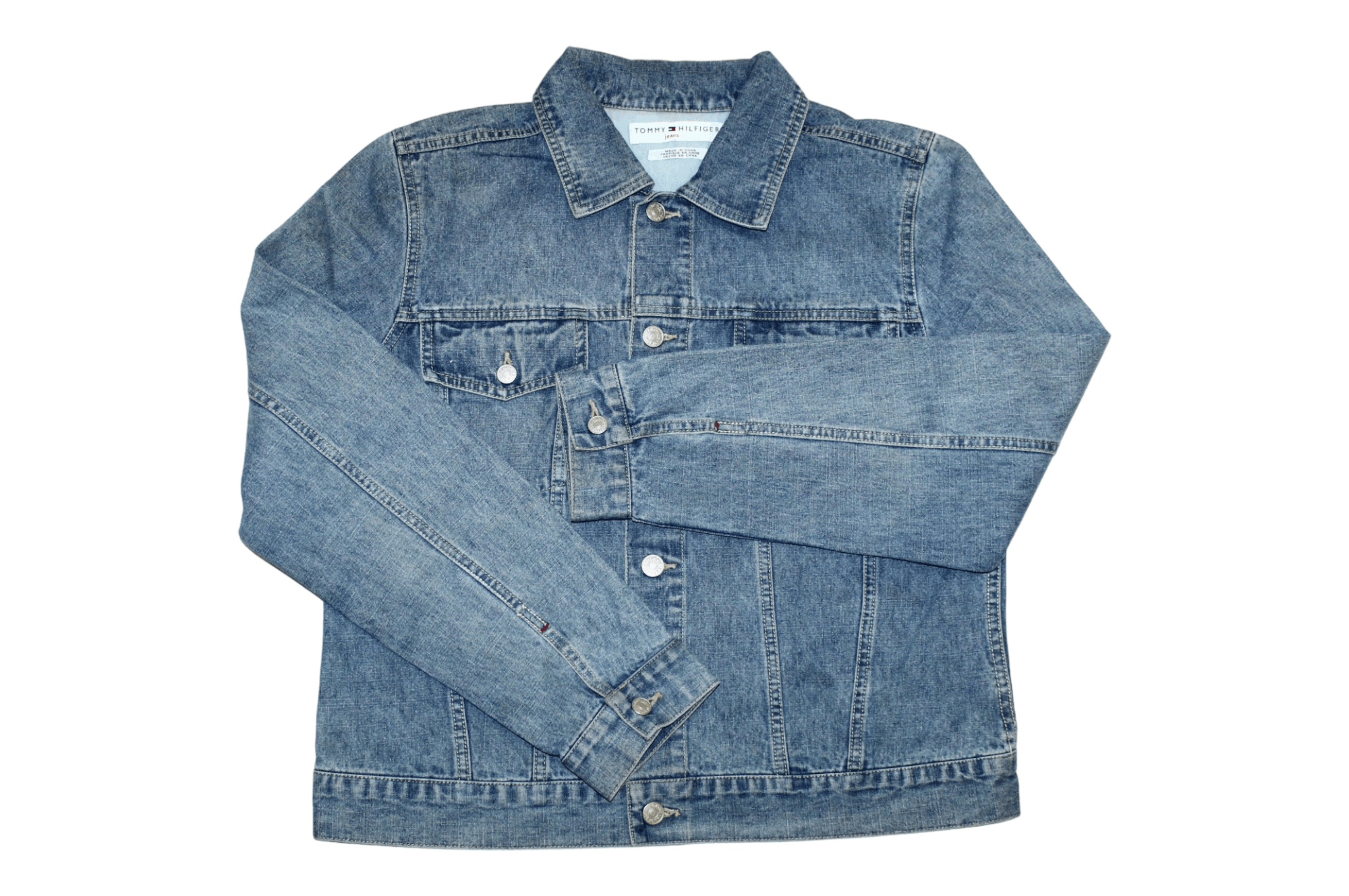 Tommy Hilfiger Tommy Hilfiger USA Flag Big Back Logo Stonewash Denim Jacket Size US M / EU 48-50 / 2 - 3 Thumbnail