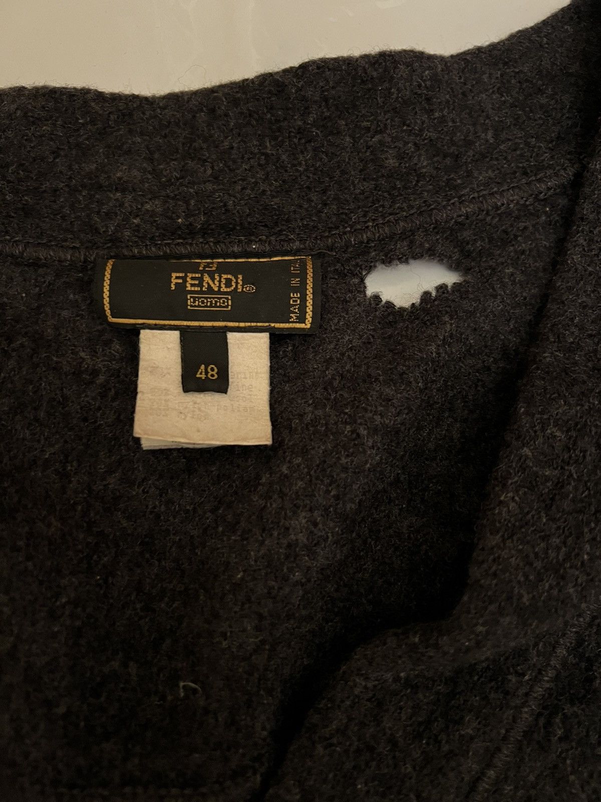 Fendi Vintage Luxury FENDI Black Wool Button Cardigan - 50 M/L Size US M / EU 48-50 / 2 - 4 Thumbnail