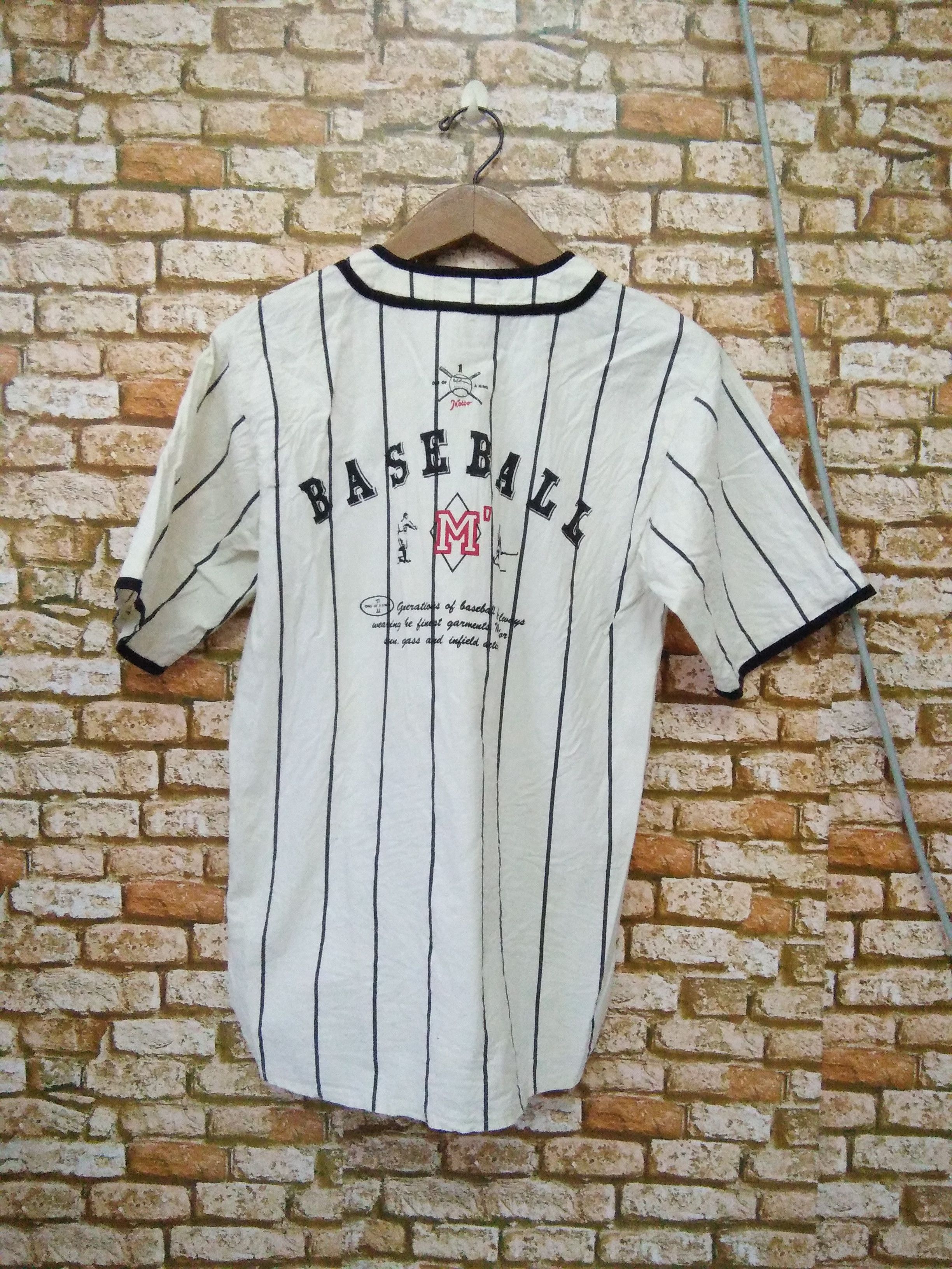 Japanese Brand × Vintage BASEBALL MOTTO REDDIT SHIRT VTG PIT 18 (A814) Size US M / EU 48-50 / 2 - 1 Thumbnail