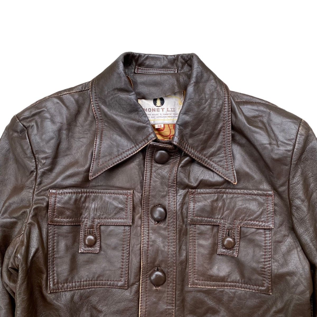 Japanese Brand Genuine Leather Biker Jacket Motorcyle Vintage Japan. #A1 Size US M / EU 48-50 / 2 - 2 Thumbnail