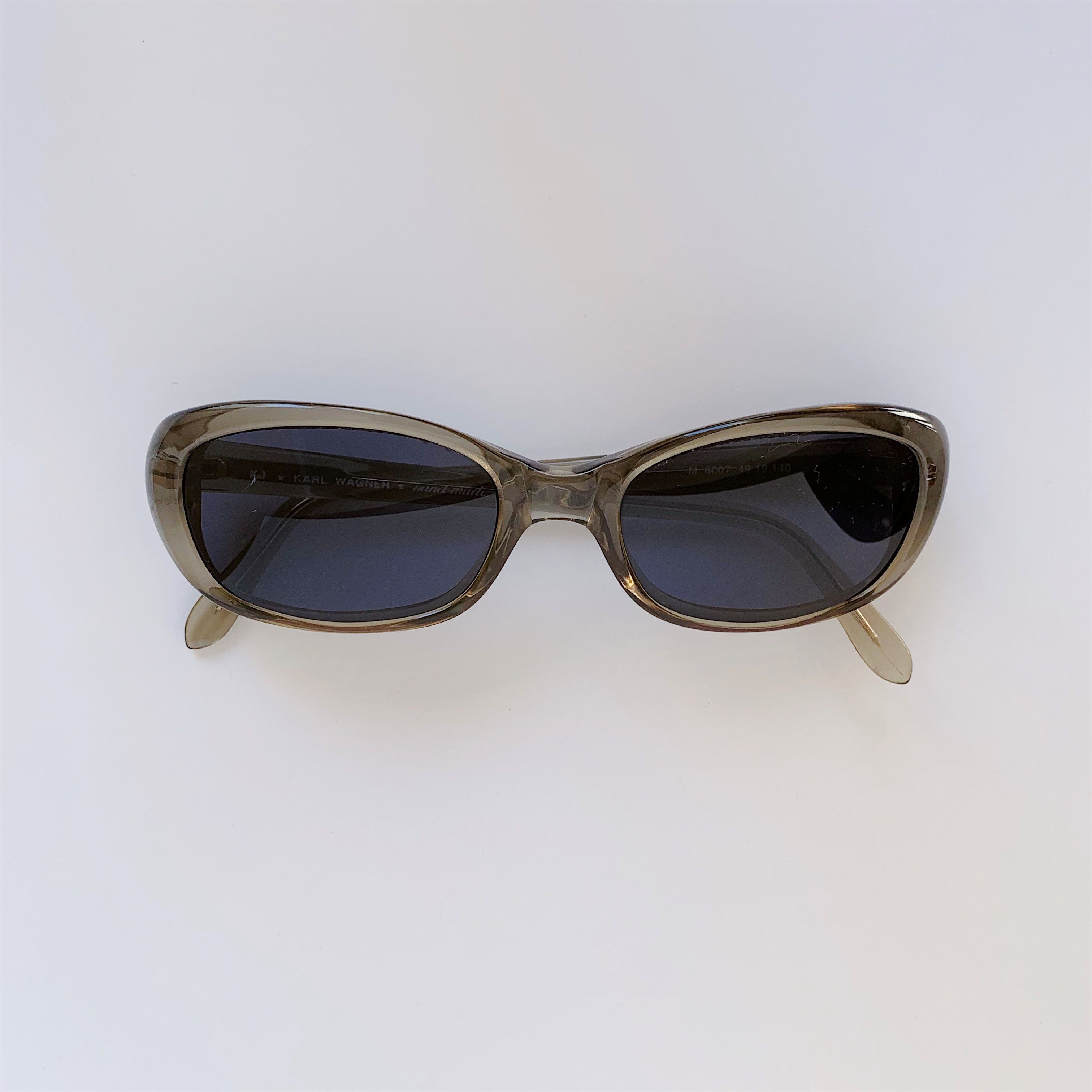 Vintage Karl Wagner Vintage Rectangle Sunglasses Clear Green 00's Size ONE SIZE - 3 Thumbnail