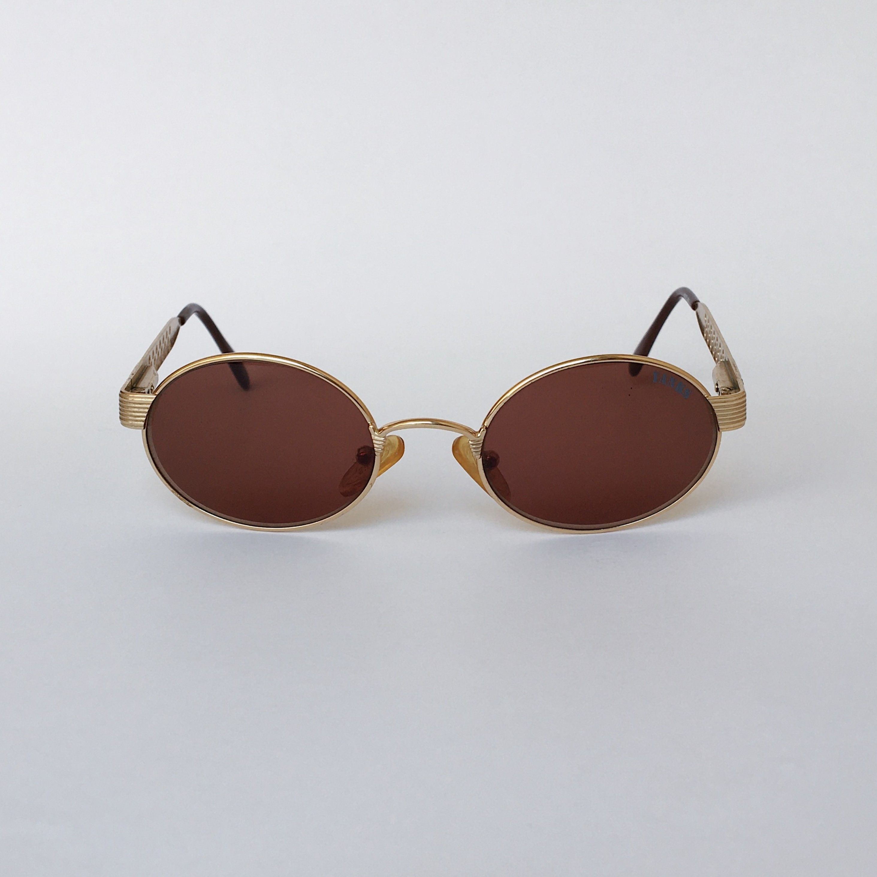 Vintage YANKS Vintage Oval Sunglasses Gold Frame 90s NOS Size ONE SIZE - 1 Thumbnail