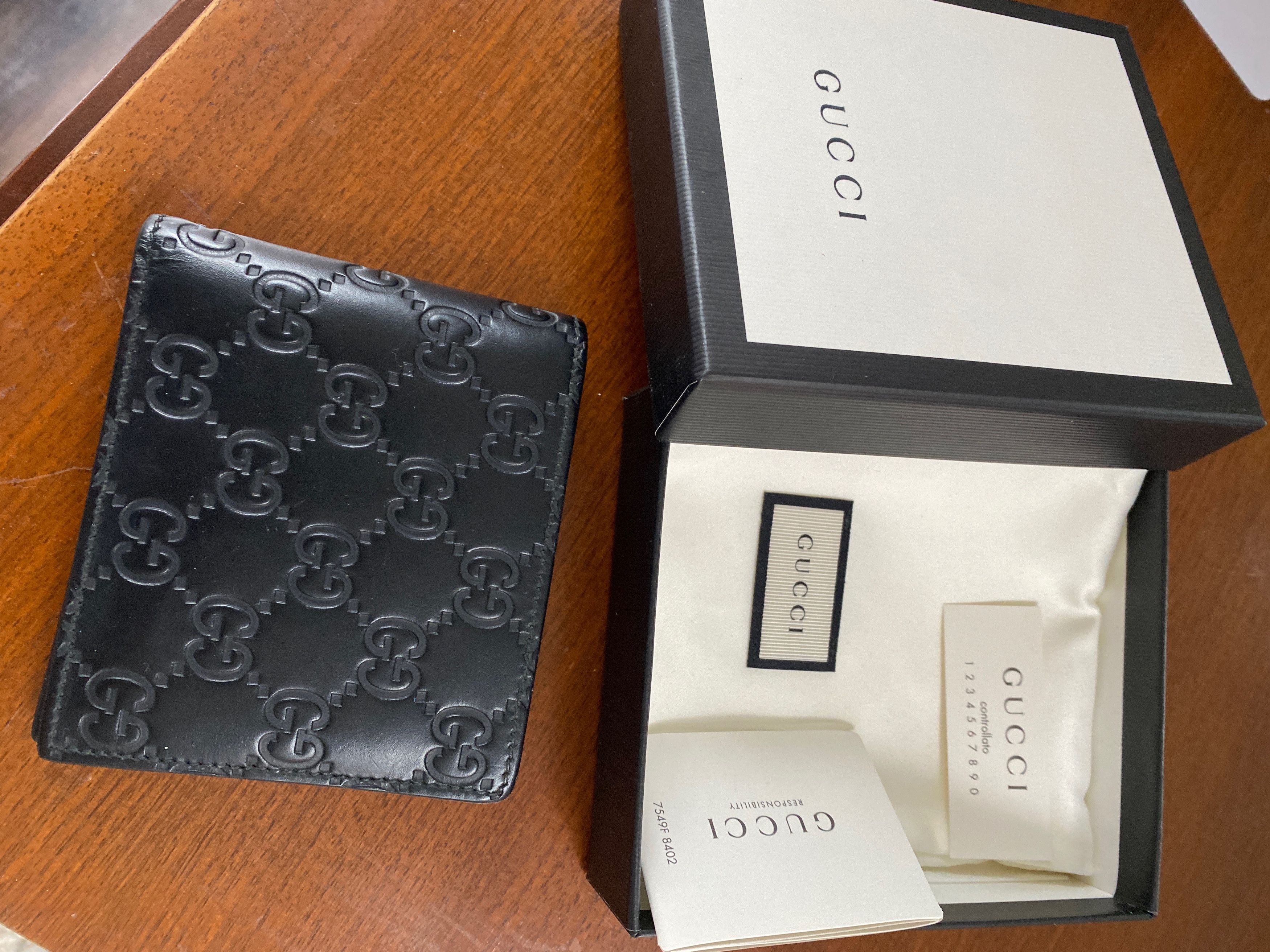 Gucci Leather Signature Monogram Bifold Wallet Size ONE SIZE - 2 Thumbnail