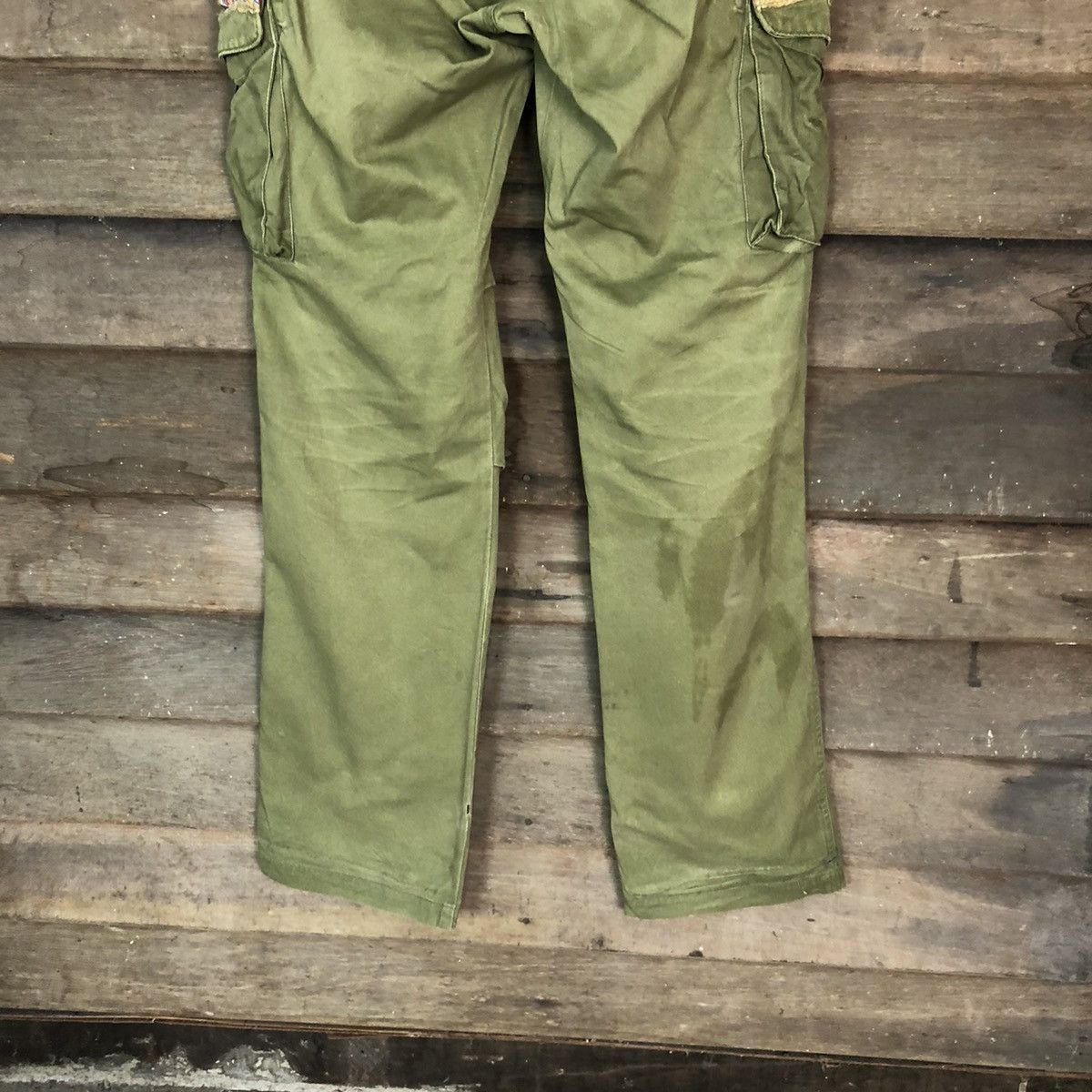 Japanese Brand Titi Caca Green Cargo Multipocket Pants #6786 Size US 31 - 12 Thumbnail