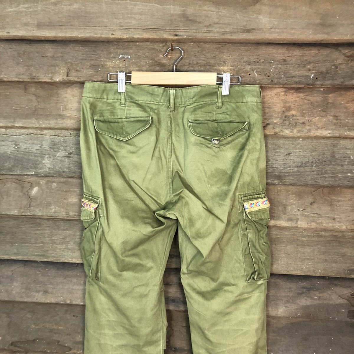 Japanese Brand Titi Caca Green Cargo Multipocket Pants #6786 Size US 31 - 11 Thumbnail