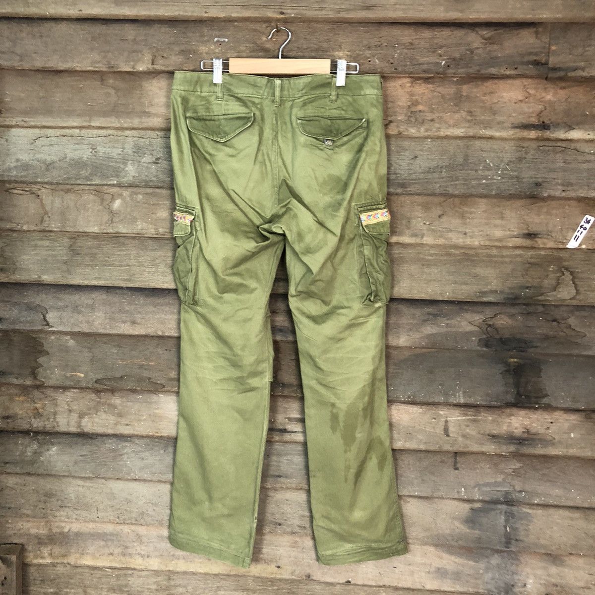 Japanese Brand Titi Caca Green Cargo Multipocket Pants #6786 Size US 31 - 10 Thumbnail