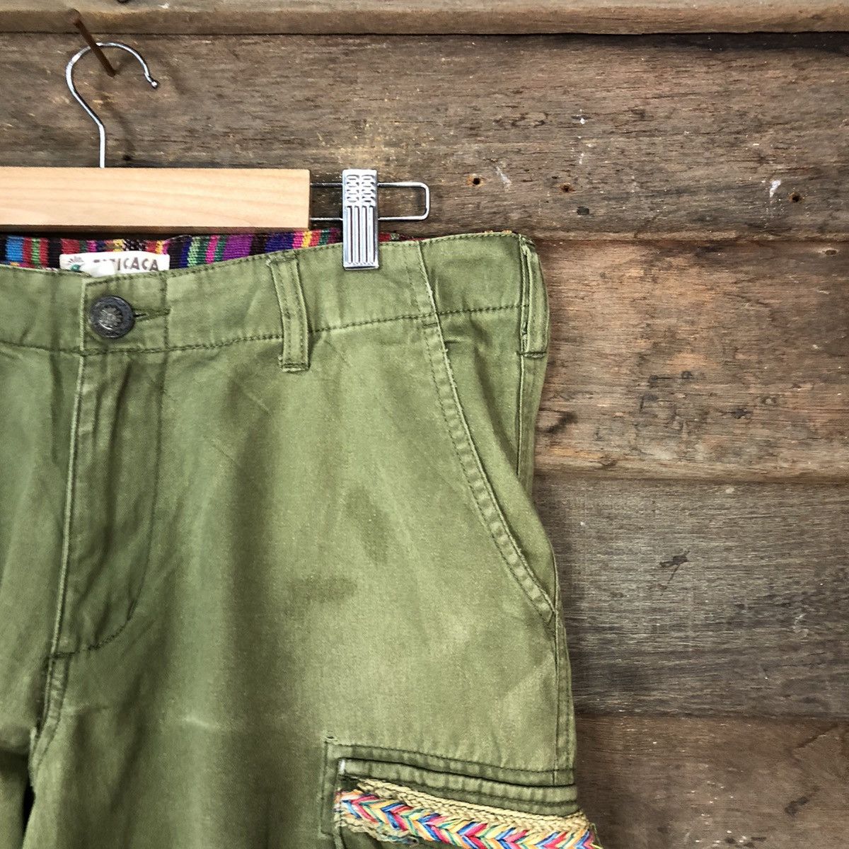 Japanese Brand Titi Caca Green Cargo Multipocket Pants #6786 Size US 31 - 5 Thumbnail