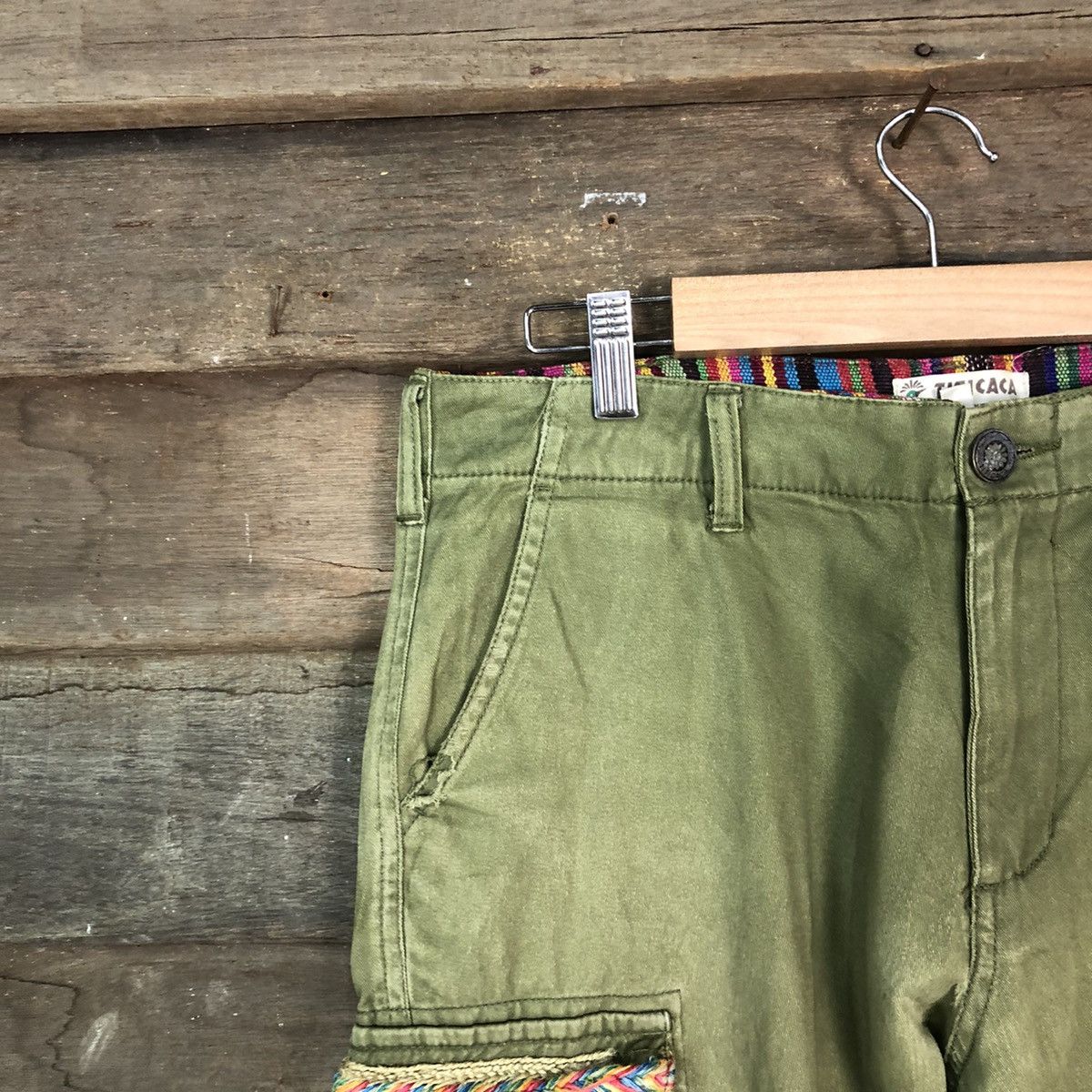 Japanese Brand Titi Caca Green Cargo Multipocket Pants #6786 Size US 31 - 4 Thumbnail