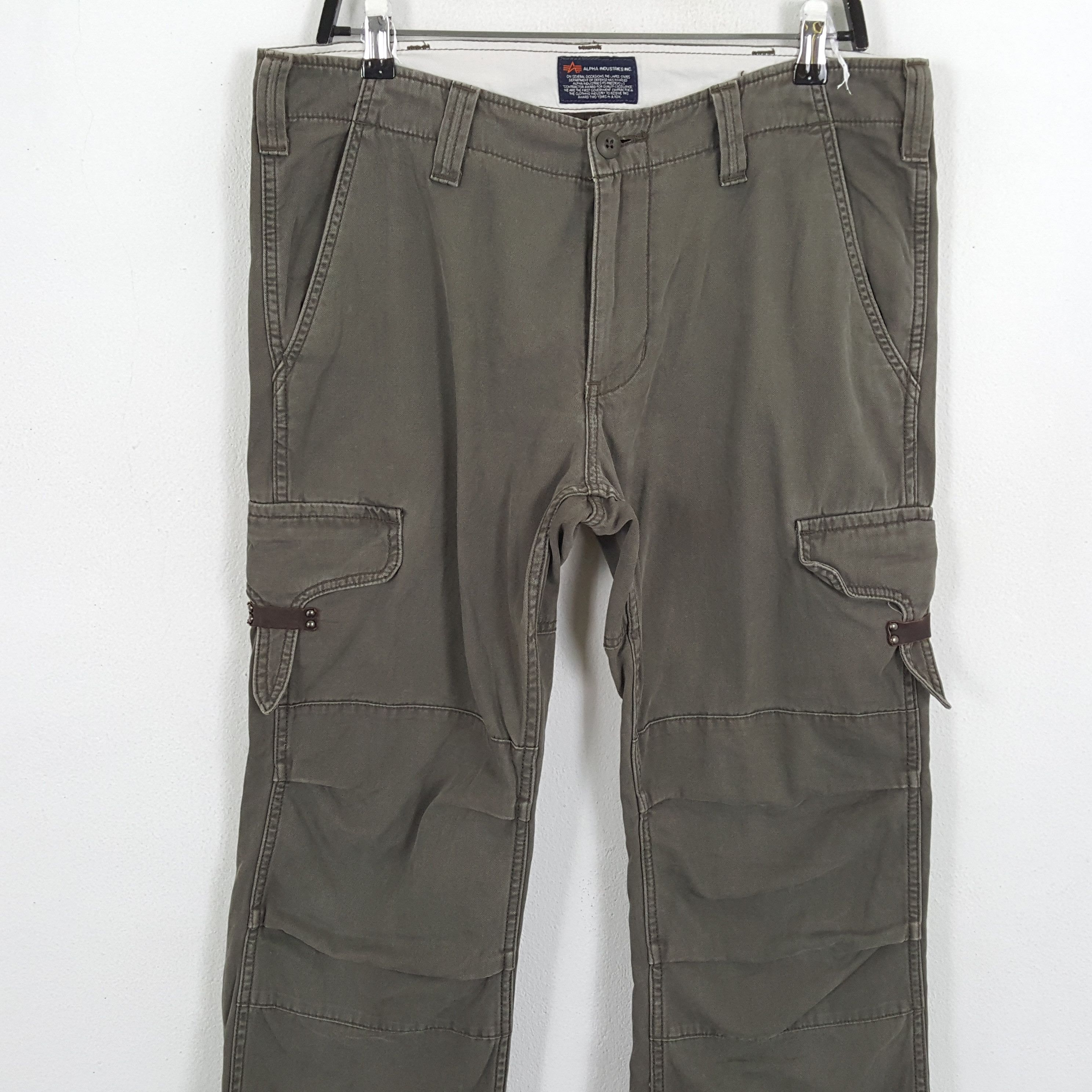 Alpha Industries × Vintage ALPHA INDUSTRIES Cargo Tactical Pockets Streetwear Pants Size US 35 - 2 Thumbnail