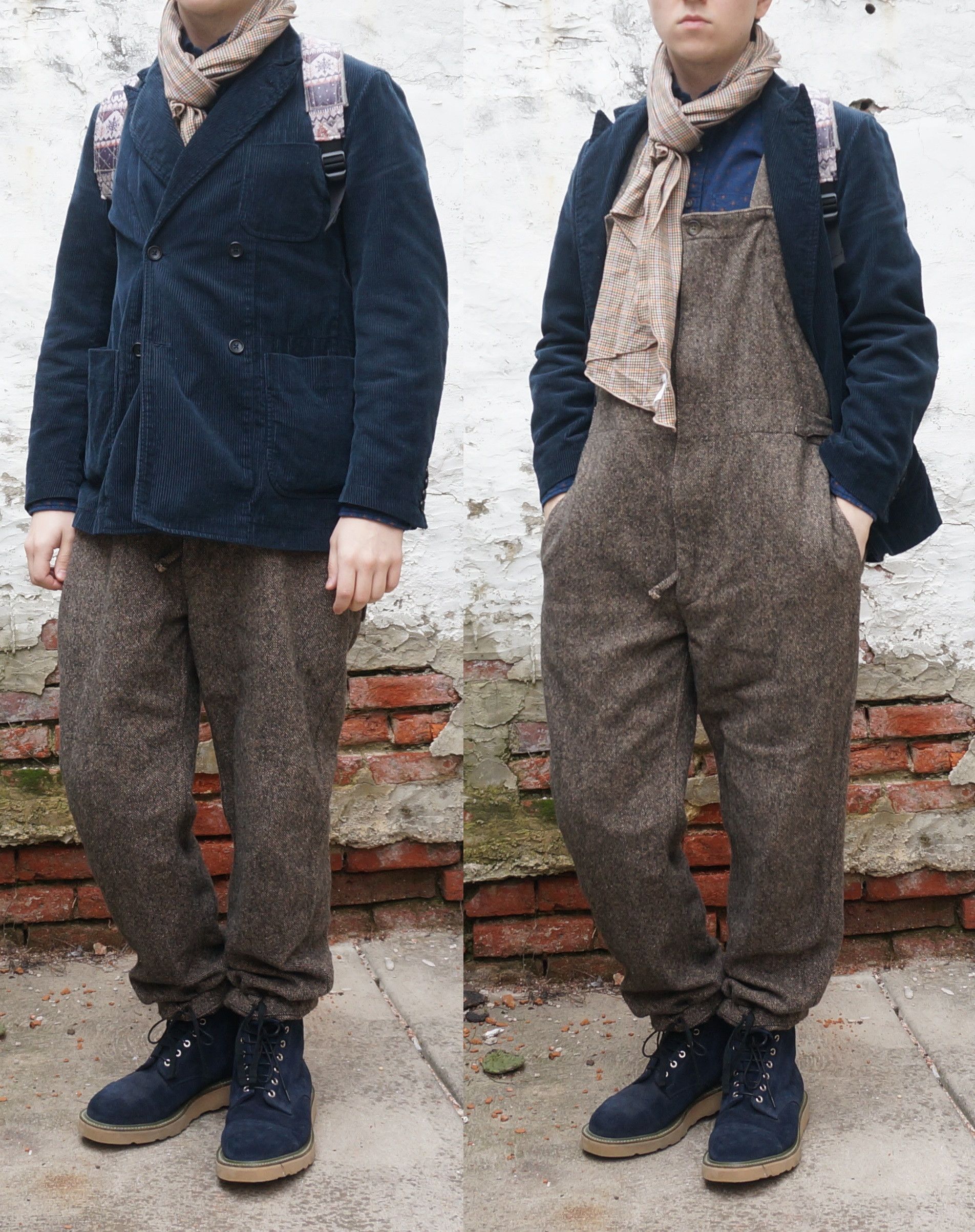 Dark ファッション ENGINEERED GARMENTS WADERS TWEED オーバーオール
